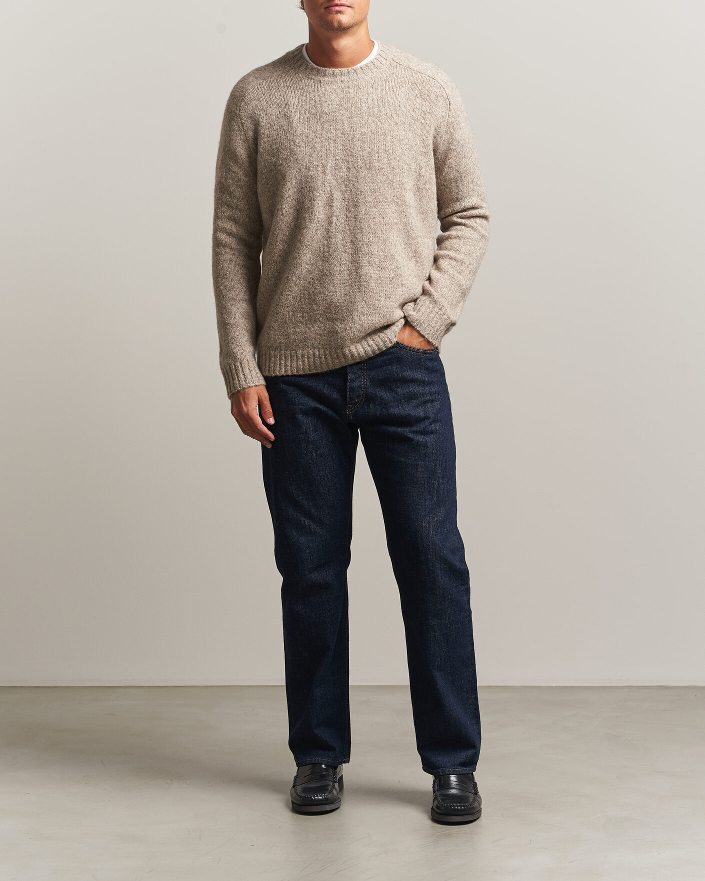 Homme | Pulls Et Tricots | Tiger of Sweden | Adryan Yak/Alpaca Knitted Sweater Stone Melange