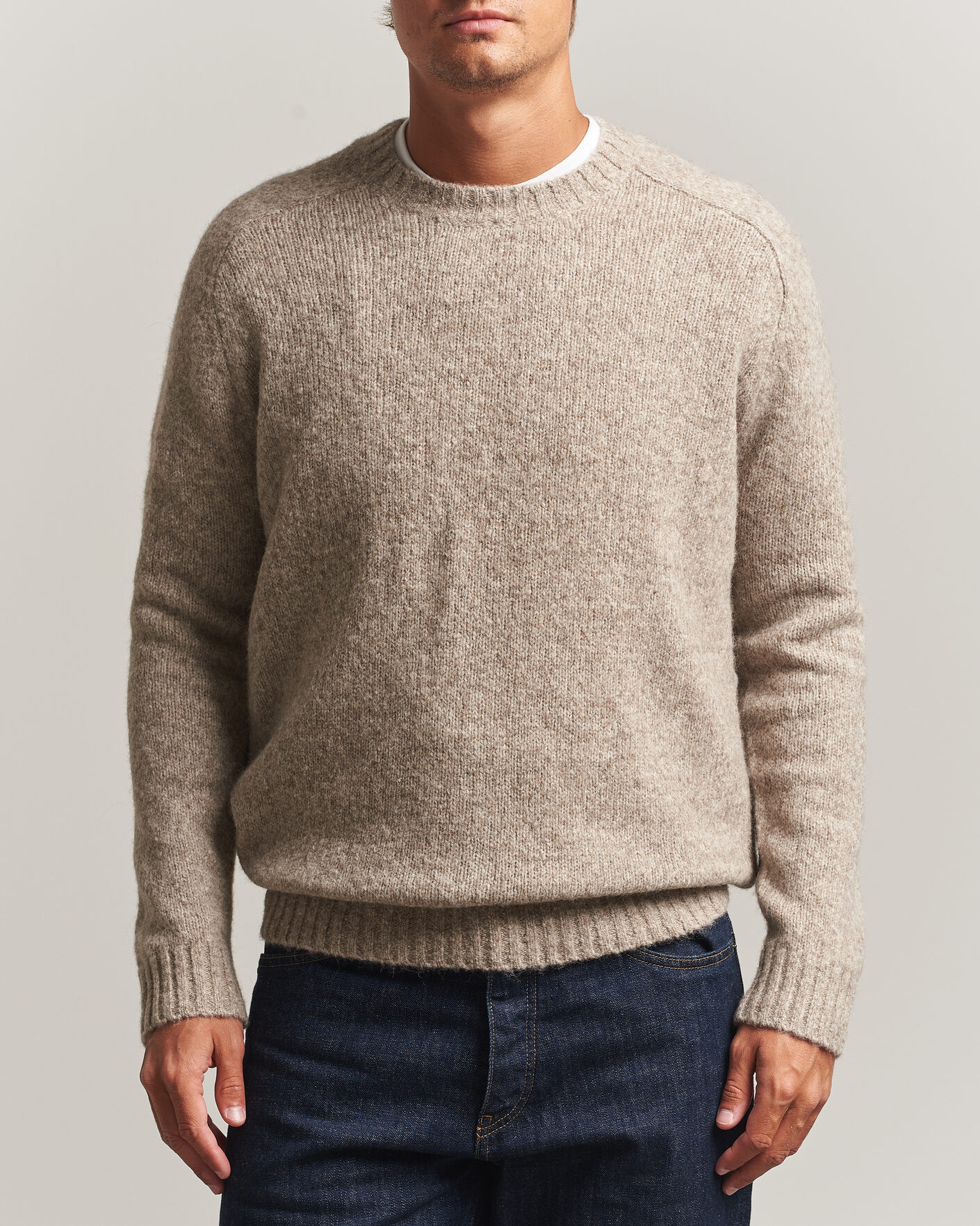Homme | Pulls Et Tricots | Tiger of Sweden | Adryan Yak/Alpaca Knitted Sweater Stone Melange