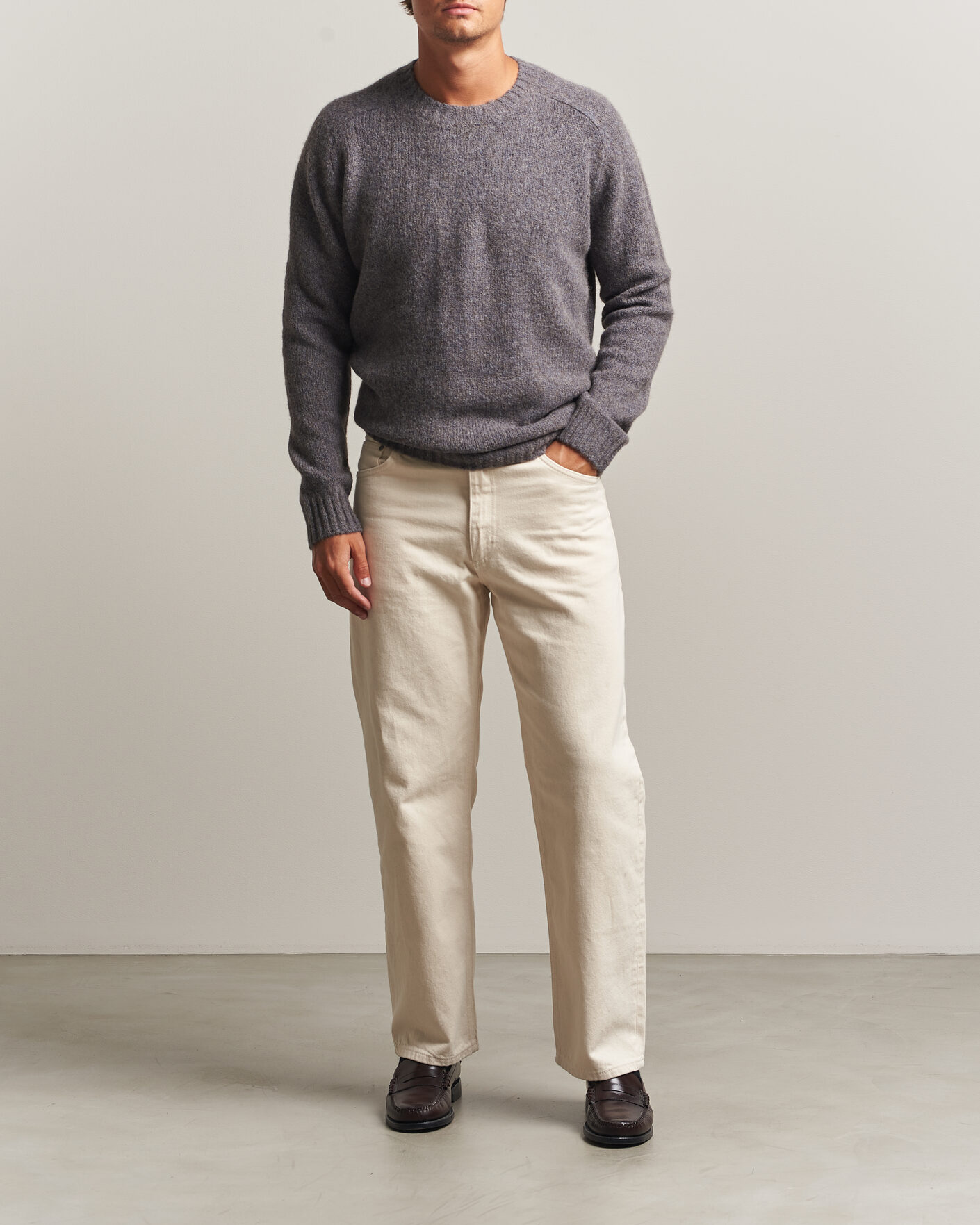 Homme | Pulls Et Tricots | Tiger of Sweden | Adryan Yak/Alpaca Knitted Sweater Grey Melange