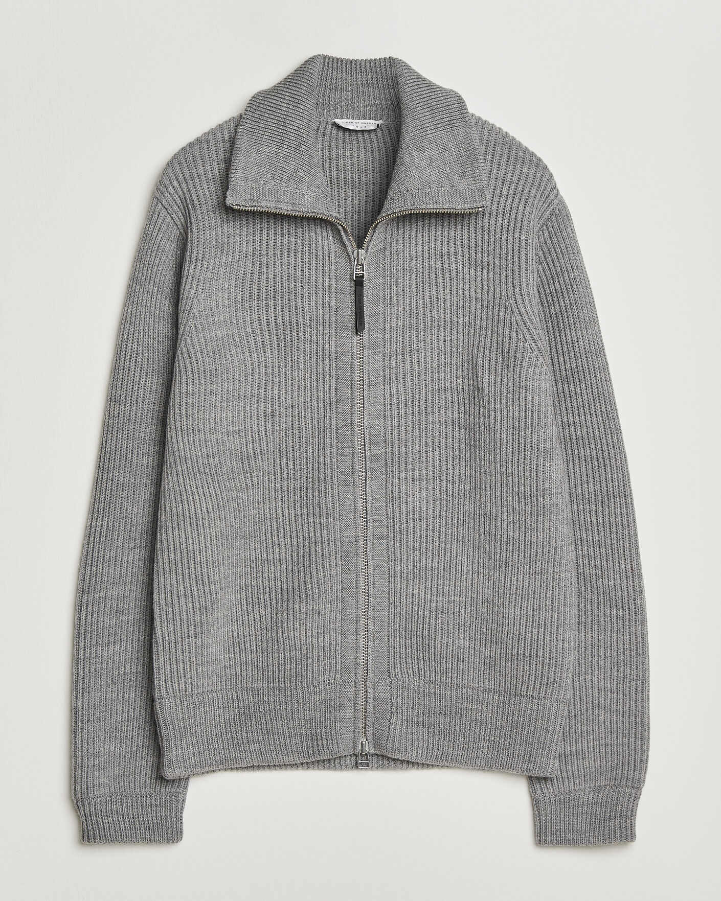 Homme | Pulls Et Tricots | Tiger of Sweden | Niall Wool Heavy Knitted Full Zip Grey Melange