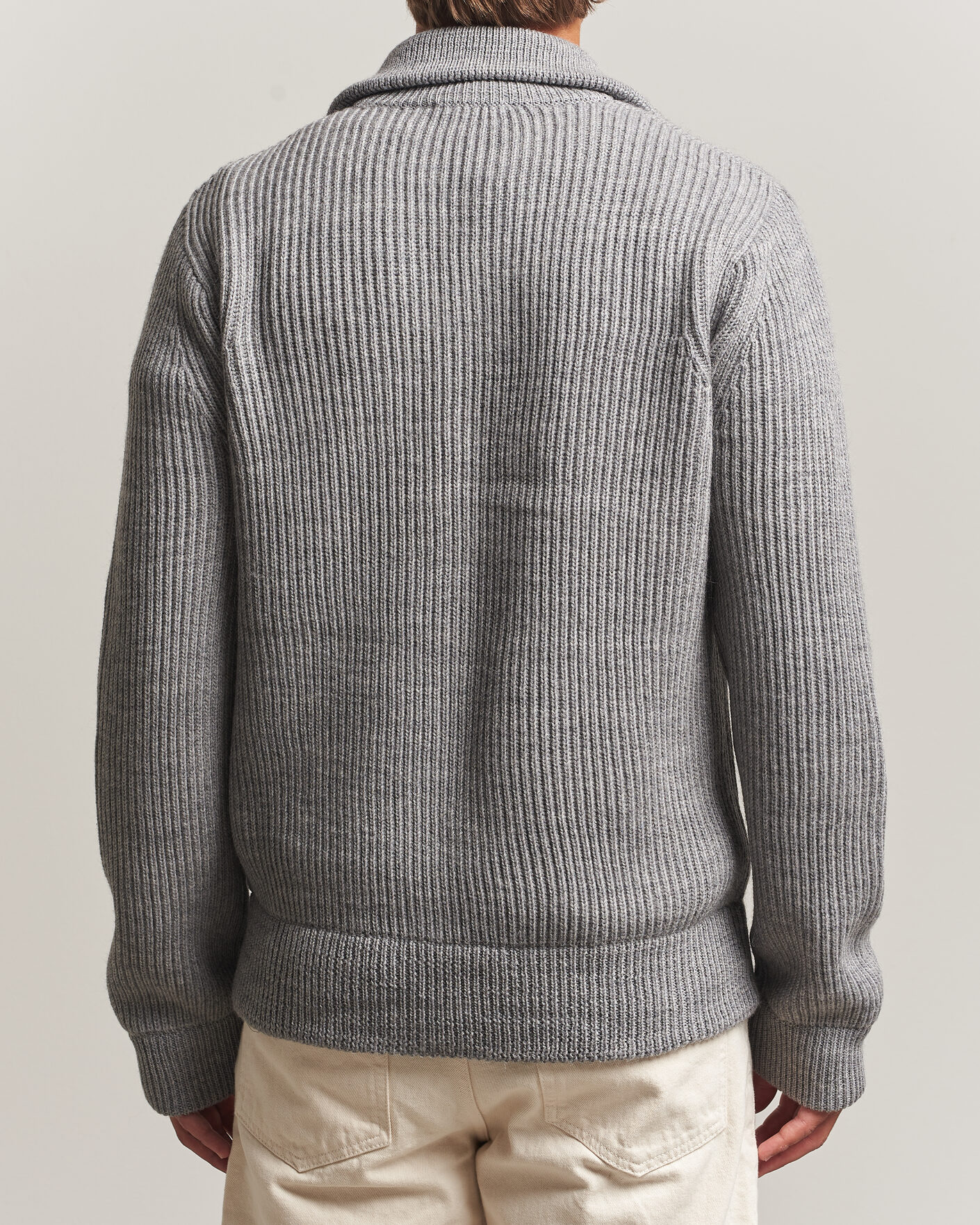 Homme | Pulls Et Tricots | Tiger of Sweden | Niall Wool Heavy Knitted Full Zip Grey Melange