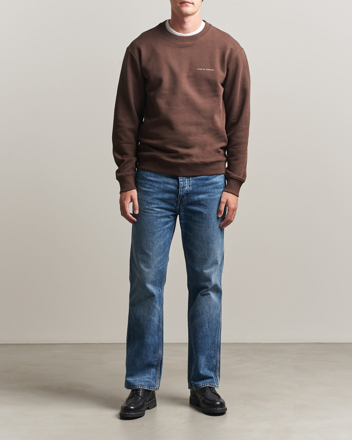 Homme | Pulls Et Tricots | Tiger of Sweden | Emerson Crew Neck Sweatshirt Dark Mahogany