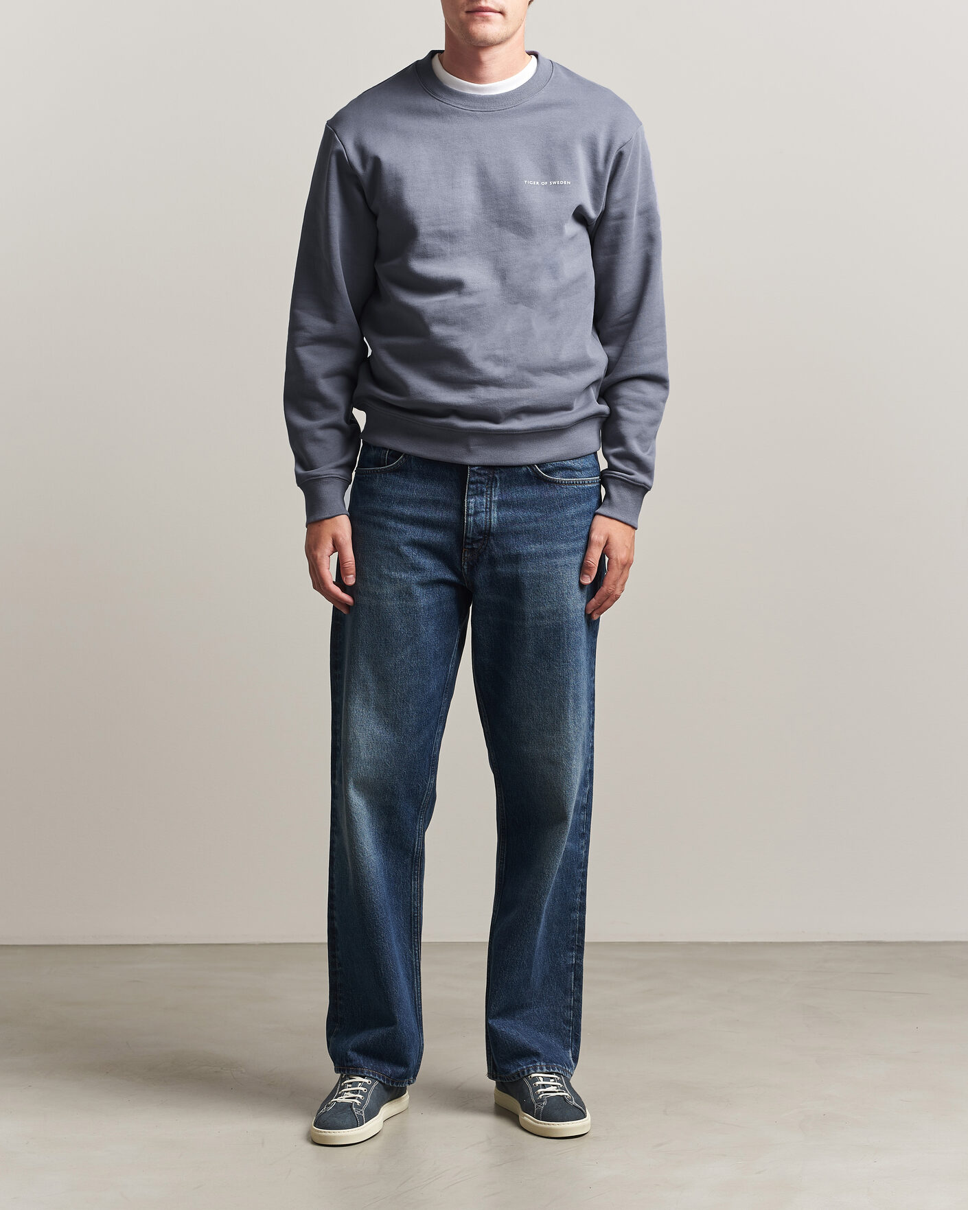 Homme | Pulls Et Tricots | Tiger of Sweden | Emerson Crew Neck Sweatshirt Iron Haze