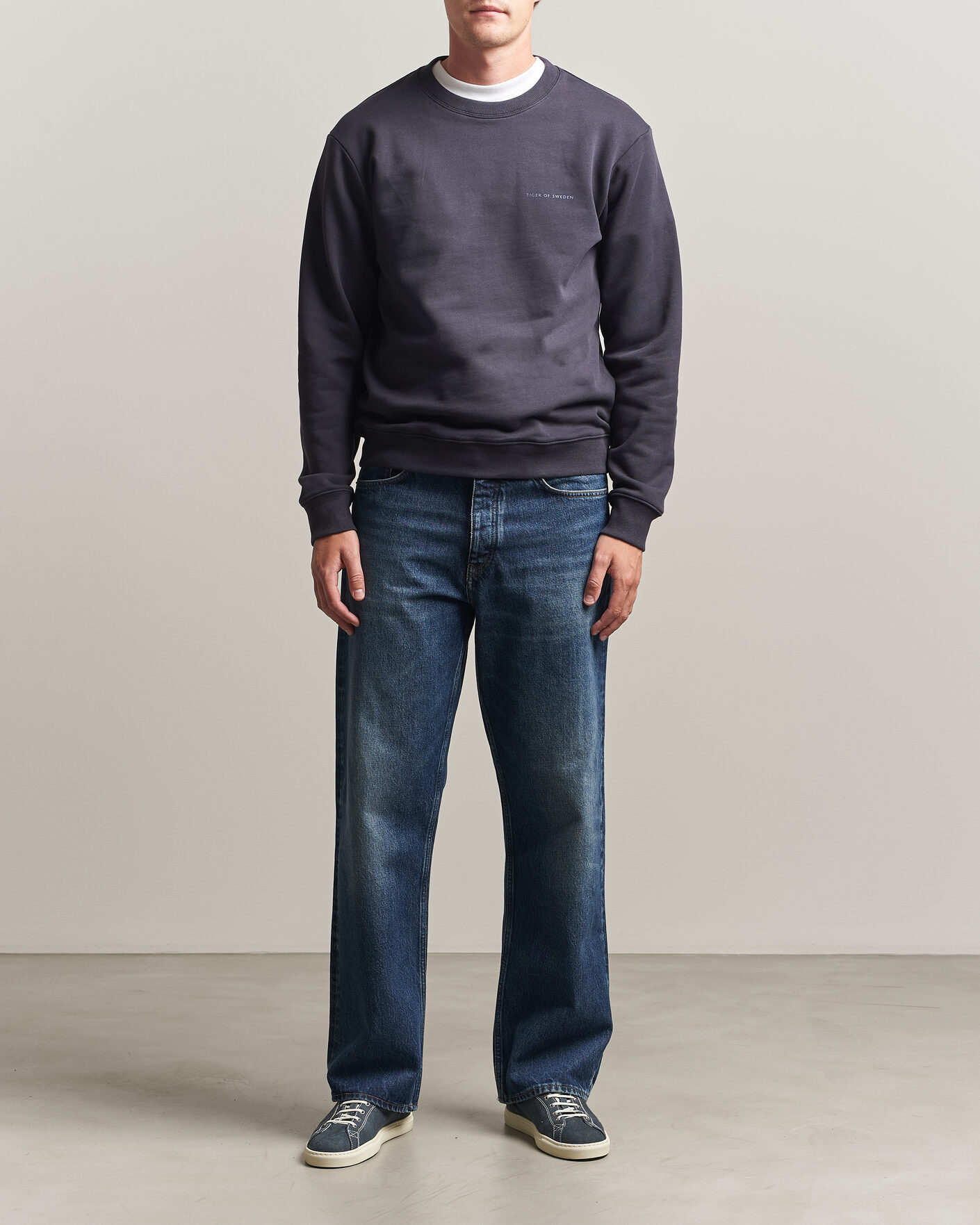 Homme | Pulls Et Tricots | Tiger of Sweden | Emerson Crew Neck Sweatshirt Light Ink