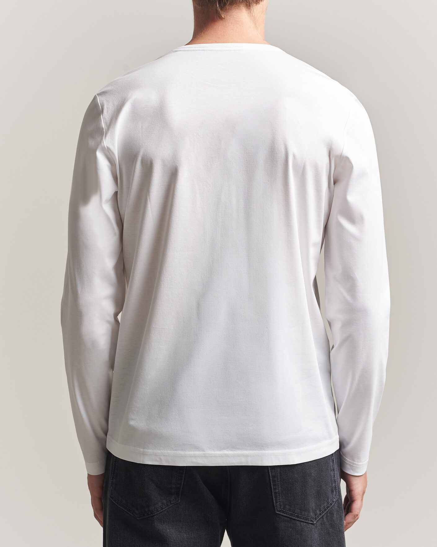 Homme | T-shirts | Tiger of Sweden | Olaf Mercerized Cotton Long Sleeve T-Shirt Pure White