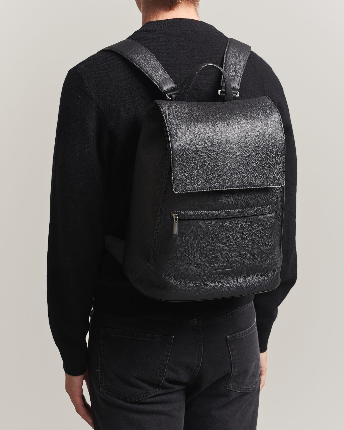 Homme | Sacs | Tiger of Sweden | Vuntir Grained Leather Backpack Black