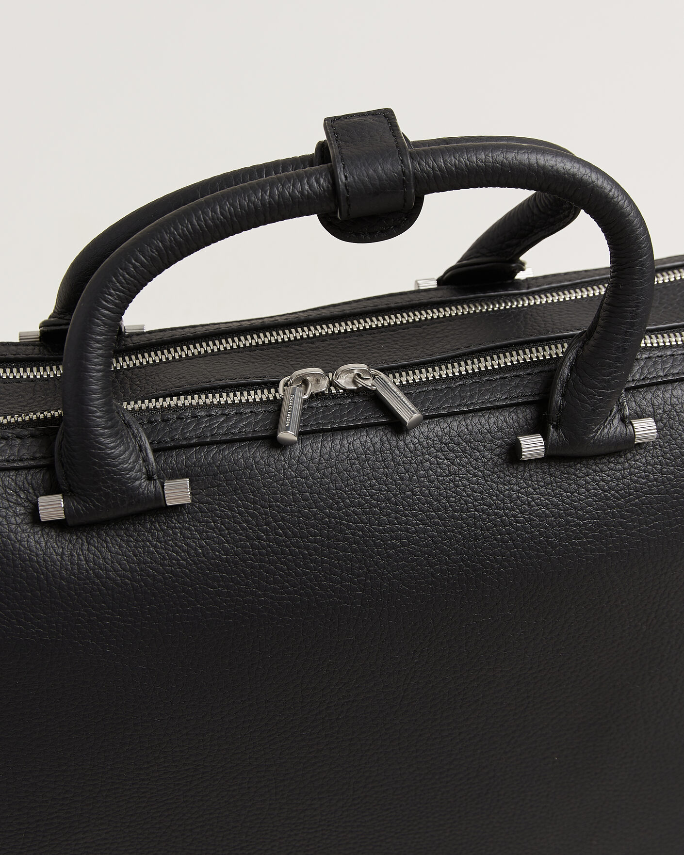 Homme | Sacs | Tiger of Sweden | Valise Grained Leather Double Zip Briefcase Black