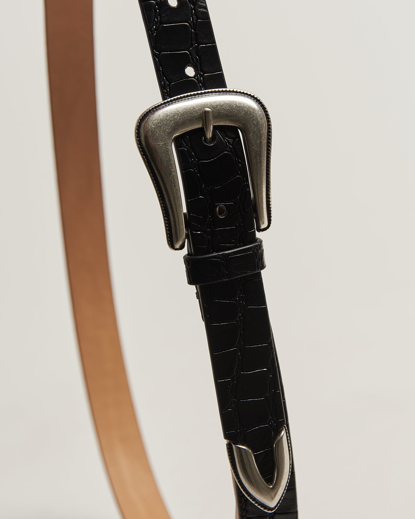 Homme | Ceintures | Tiger of Sweden | Ecus Structured Leather Western Belt Black