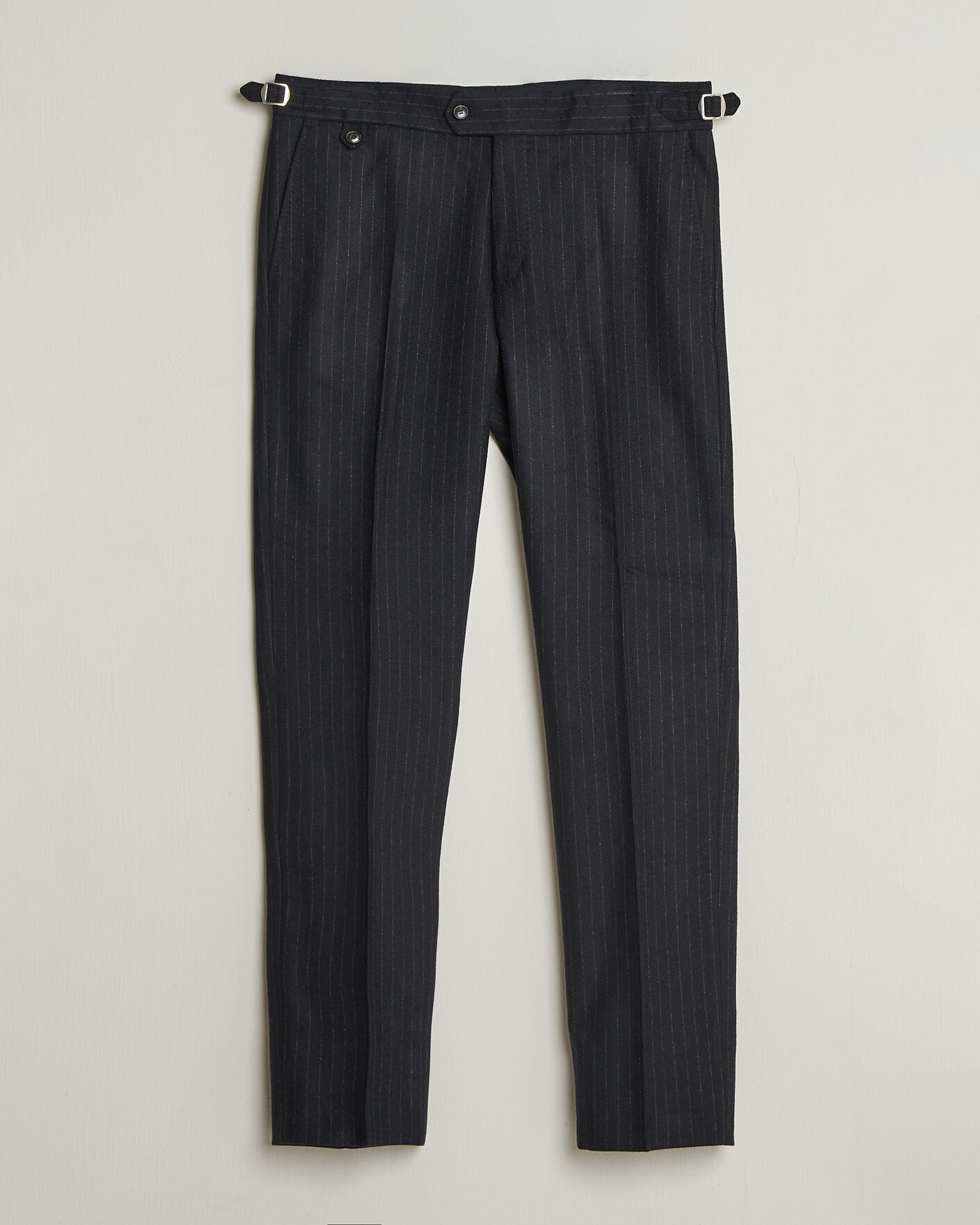 Homme | Pantalons | Tiger of Sweden | Tense Wool Pleated Pinstriped Trousers Blue Function