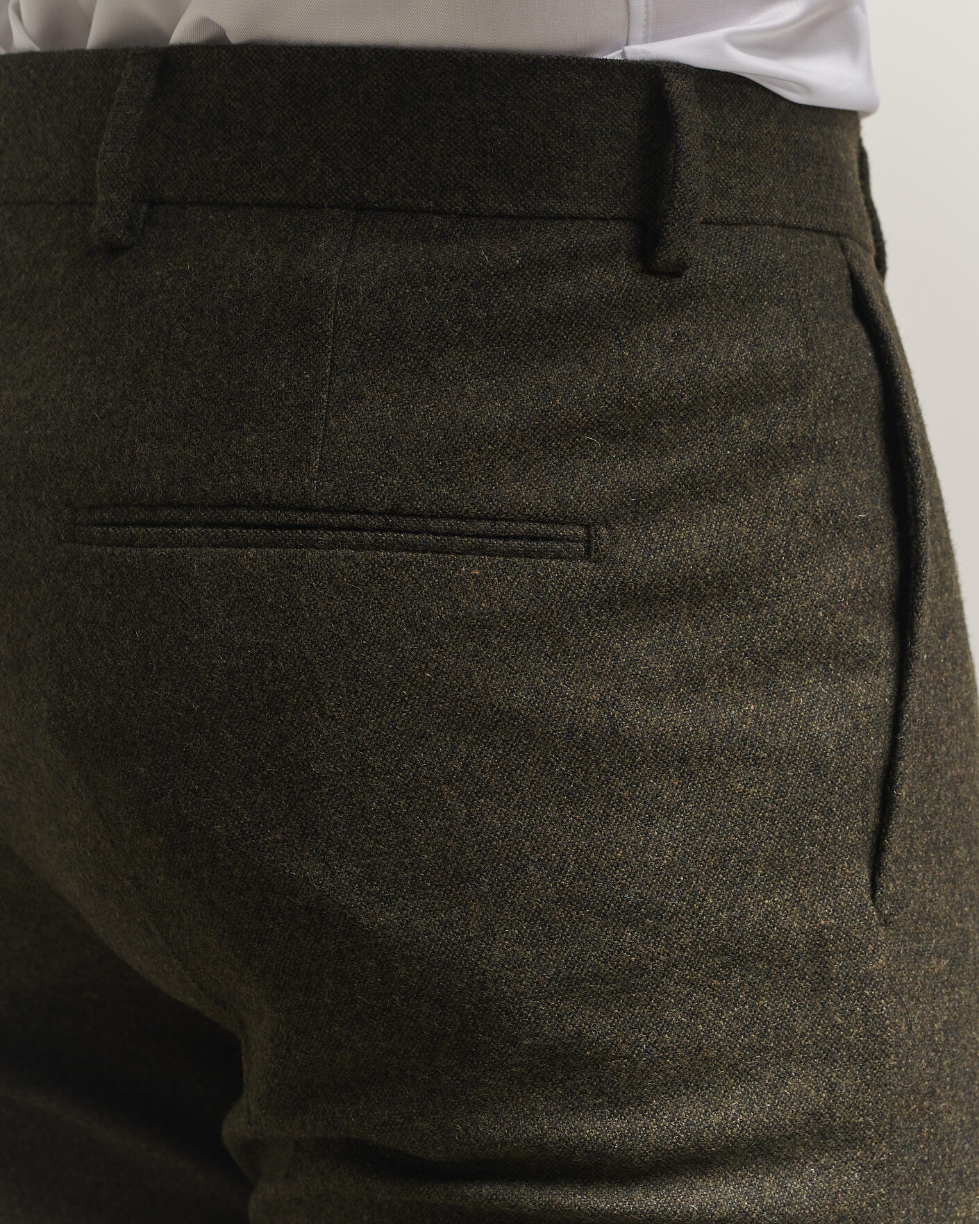 Homme | Pantalons | Tiger of Sweden | Tenuta Wool Flannel Suit Trousers Muted Canopy