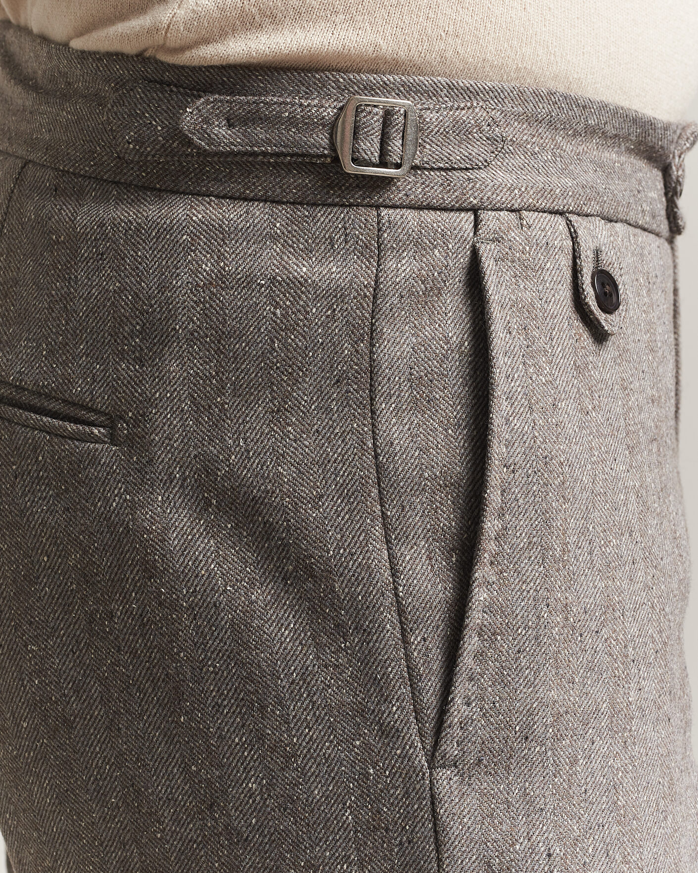 Homme | Pantalons | Tiger of Sweden | Tense Wool Donegal Suit Trousers Dark Stone