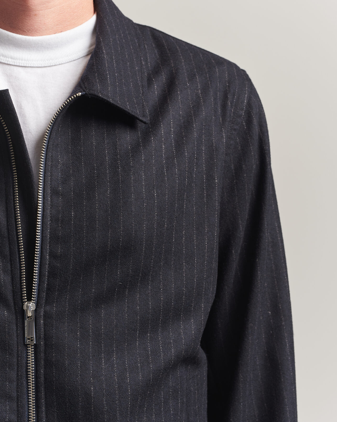 Homme | Manteaux Et Vestes | Tiger of Sweden | Barnaby Wool Pinstriped Shirt Jacket Blue Function