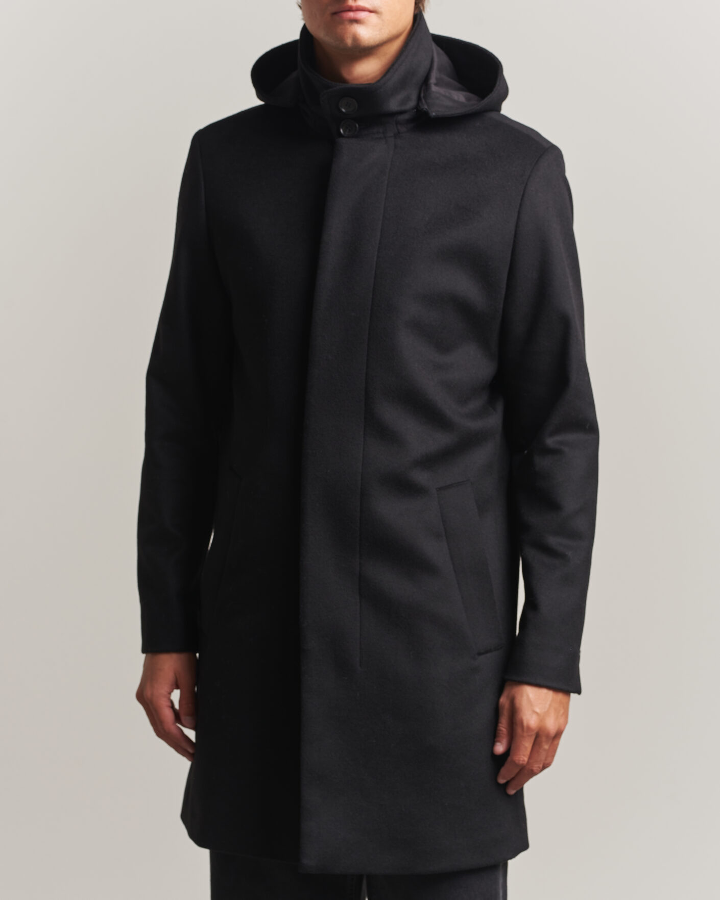 Homme | Manteaux Et Vestes | Tiger of Sweden | Aleric Wool/Cashmere Hooded Coat Black