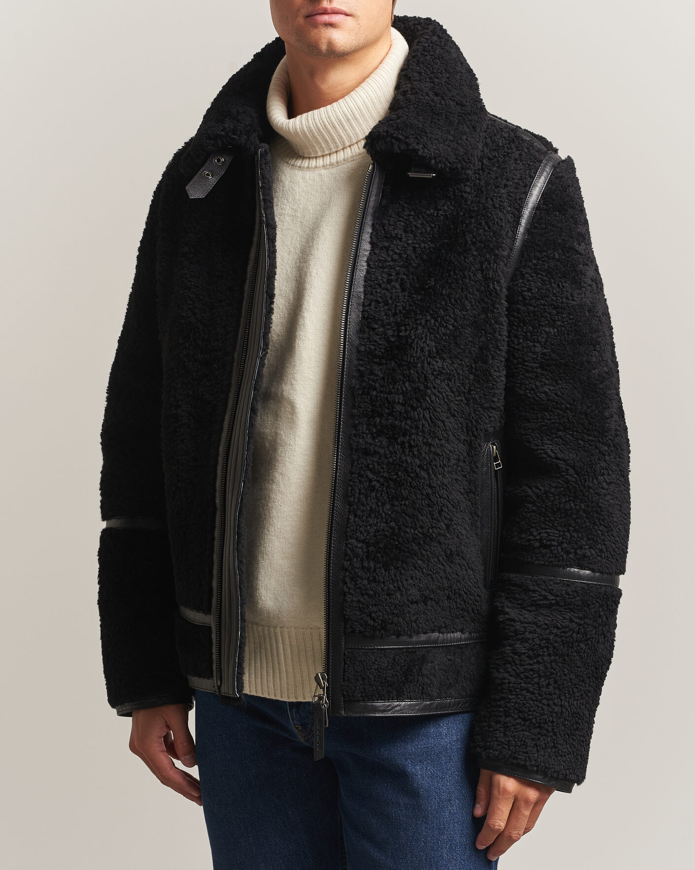 Homme | Manteaux Et Vestes | Tiger of Sweden | Viggo Shearling Jacket Black