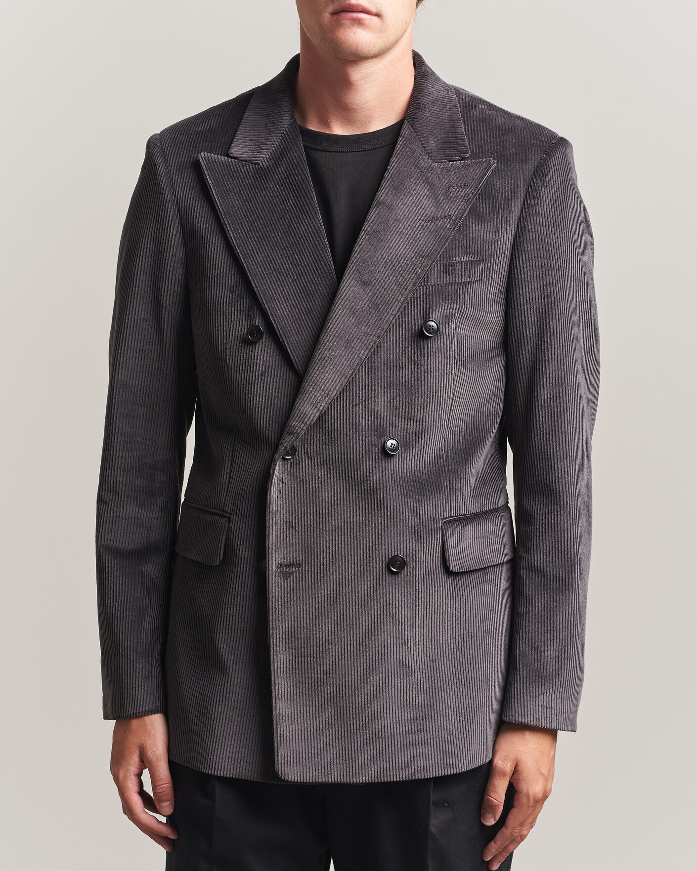 Homme | Blazers | Tiger of Sweden | 1903 Corduroy Double Breasted Blazer Phantom