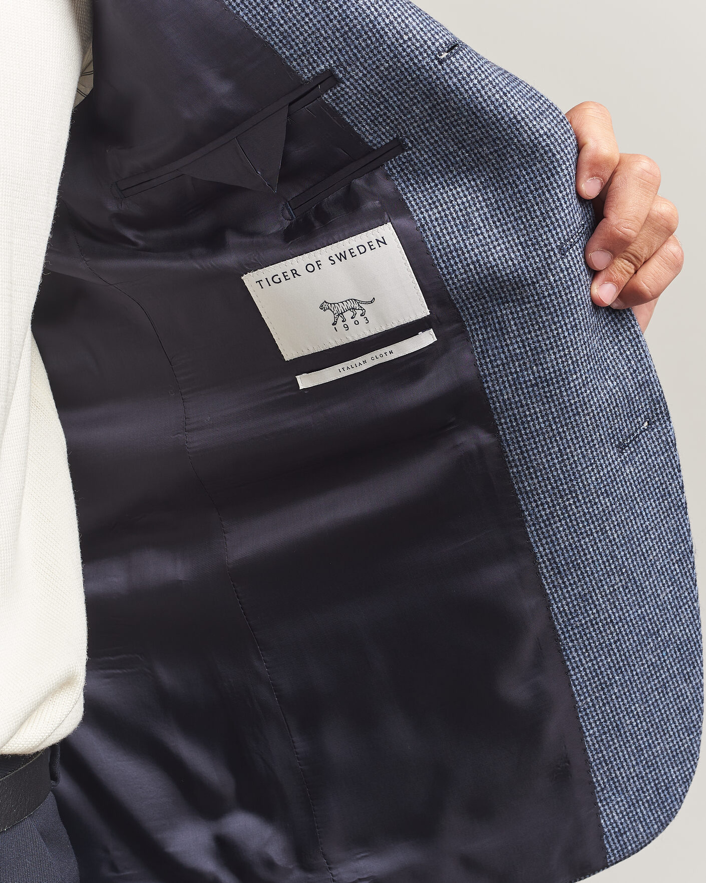 Homme | Blazers | Tiger of Sweden | Easer Wool Pepita Blazer Iron Haze