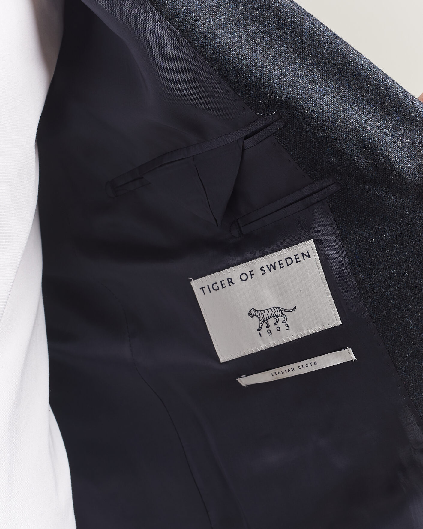 Homme | Blazers | Tiger of Sweden | Justin Wool Flannel Suit Blazer Midnight Blue