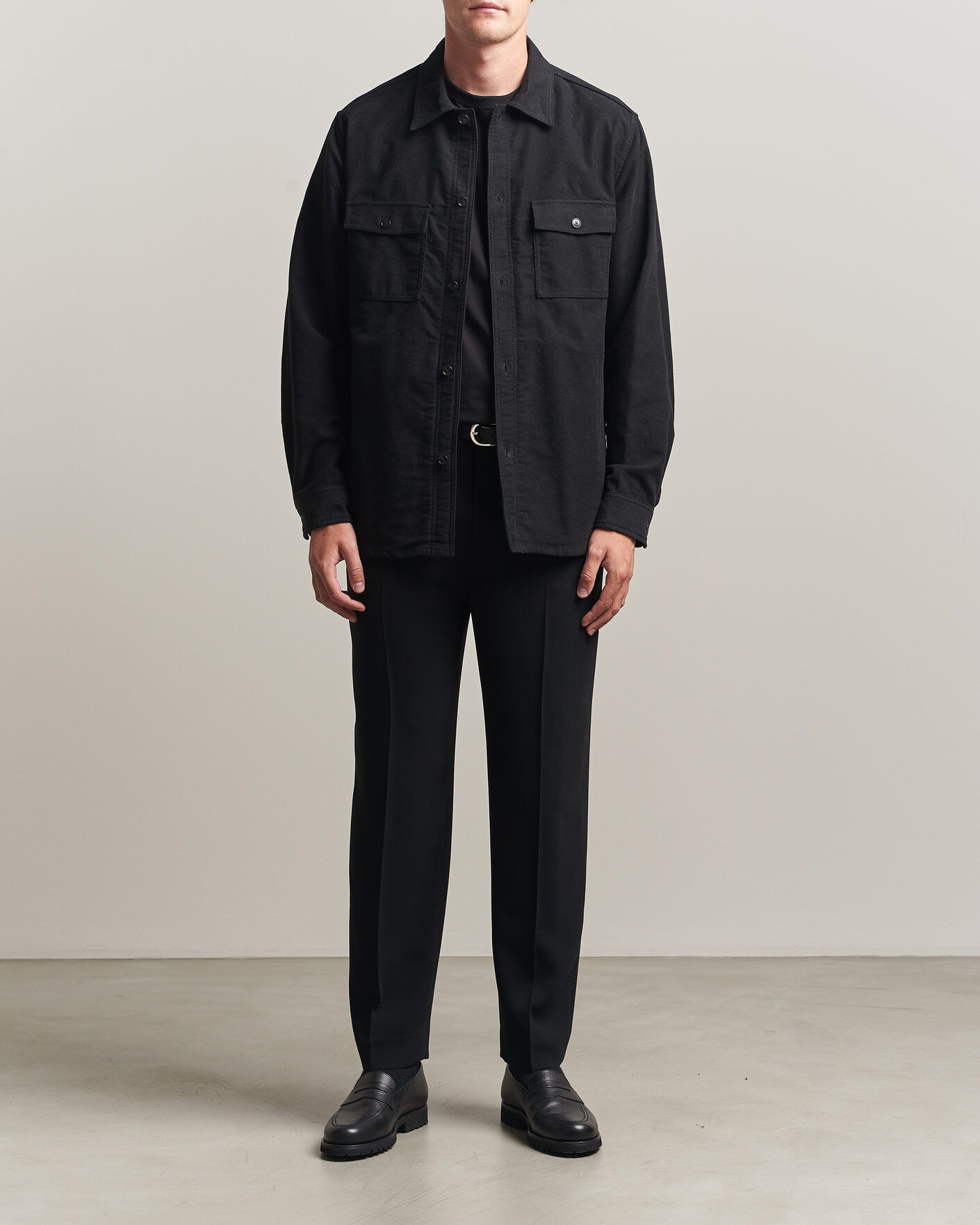 Homme | Chemises | Tiger of Sweden | Bishop Cotton Overshirt Black