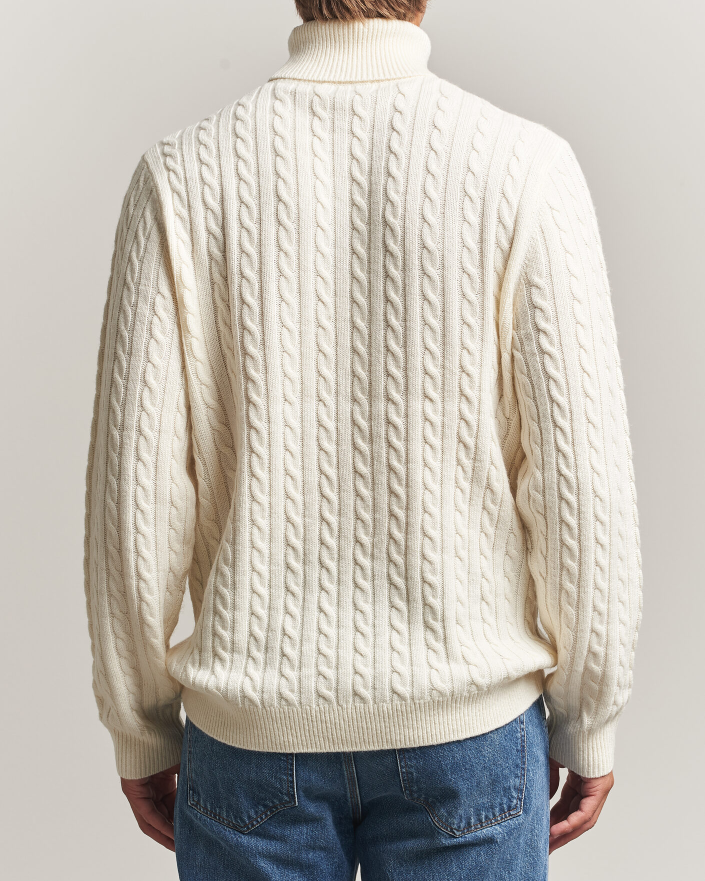 Homme | Pulls Et Tricots | Tiger of Sweden | Wilde Wool/Cashmere Cable Turtleneck Porcelain Cream