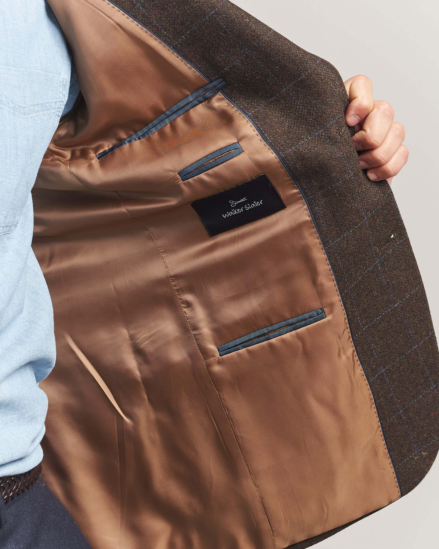 Homme | Blazers | Walker Slater | Edward Lambswool Windowpane Blazer Brown