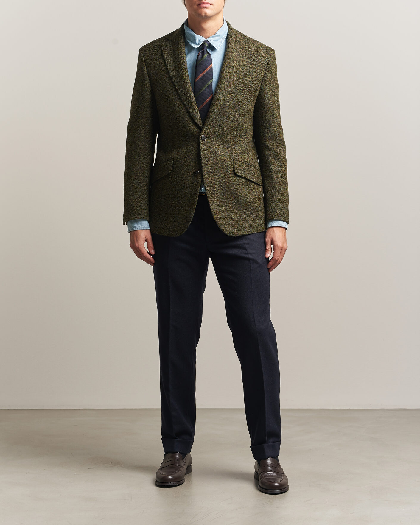 Homme | Blazers | Walker Slater | Edward Harris Tweed Herringbone Blazer Green