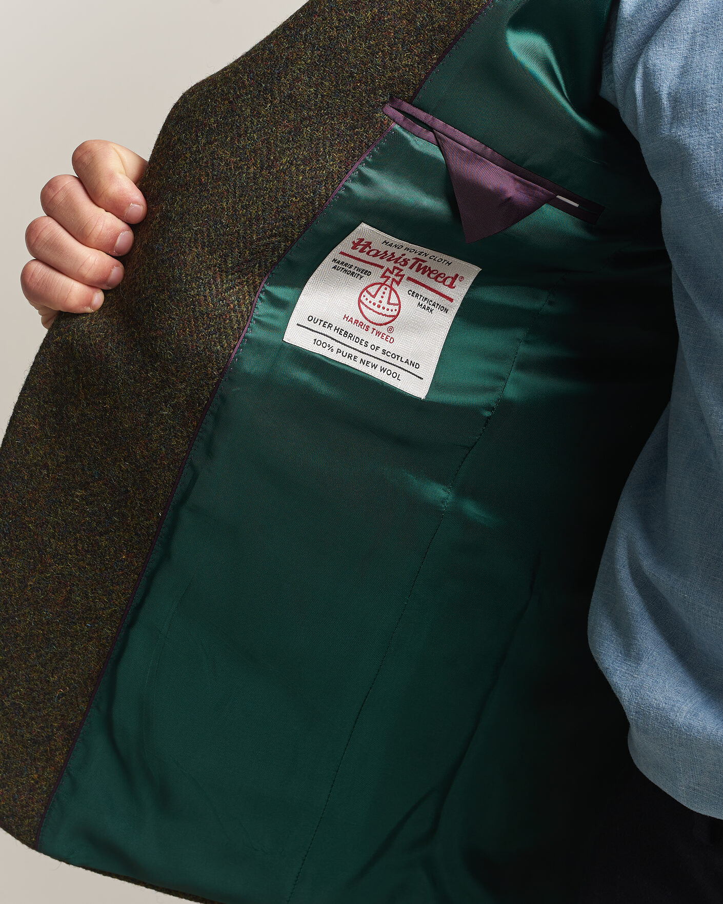Homme | Blazers | Walker Slater | Edward Harris Tweed Herringbone Blazer Green