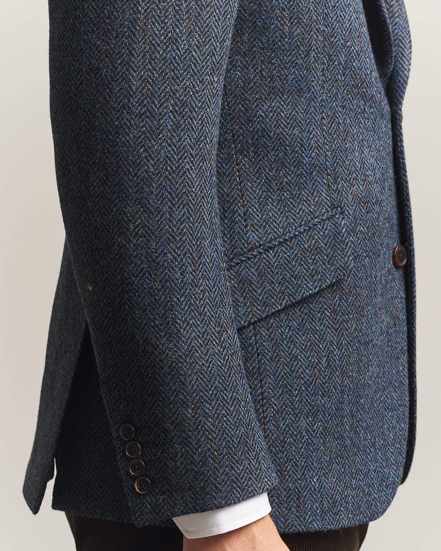 Homme | Blazers | Walker Slater | Edward Harris Tweed Herringbone Blazer Navy