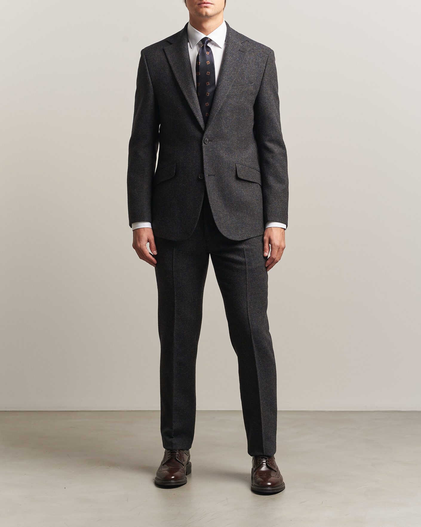 Homme | Pantalons | Walker Slater | Edward Shetland Wool Donegal Trousers Navy