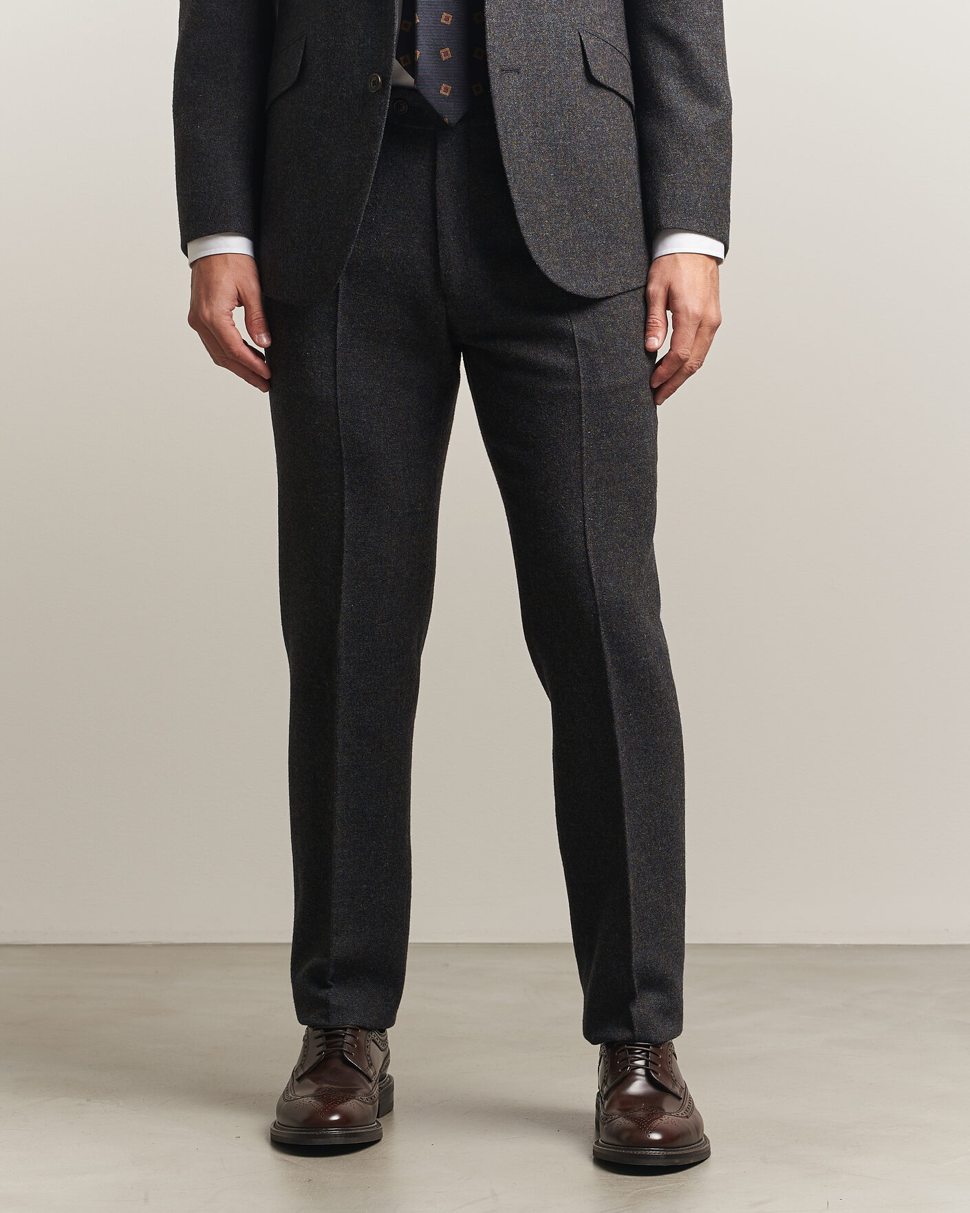 Homme | Pantalons | Walker Slater | Edward Shetland Wool Donegal Trousers Navy