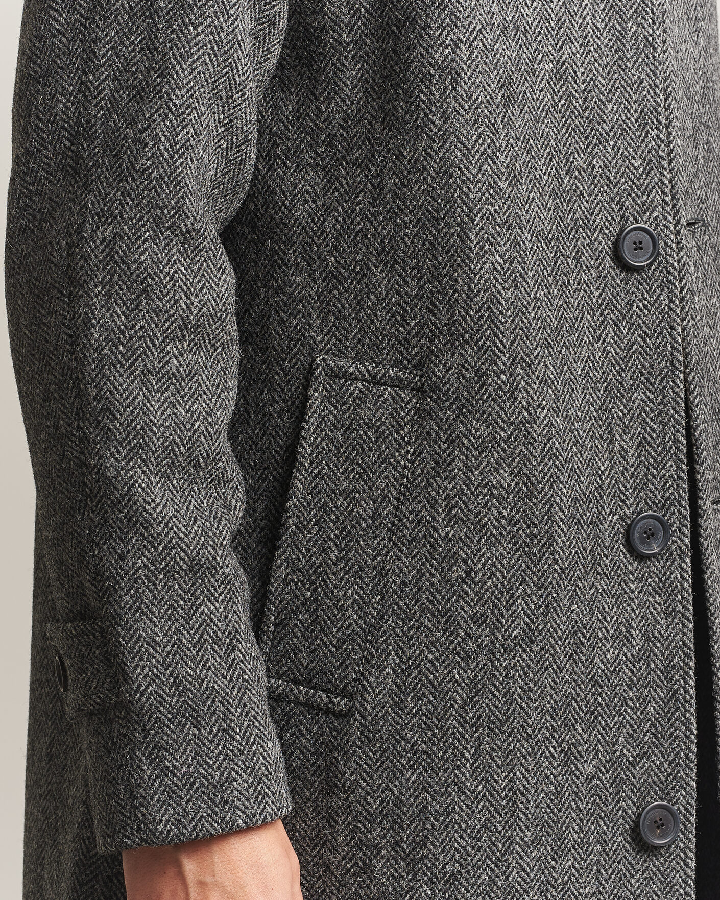 Homme | Manteaux Et Vestes | Walker Slater | Sherlock Harris Tweed Herringbone Coat Charcoal