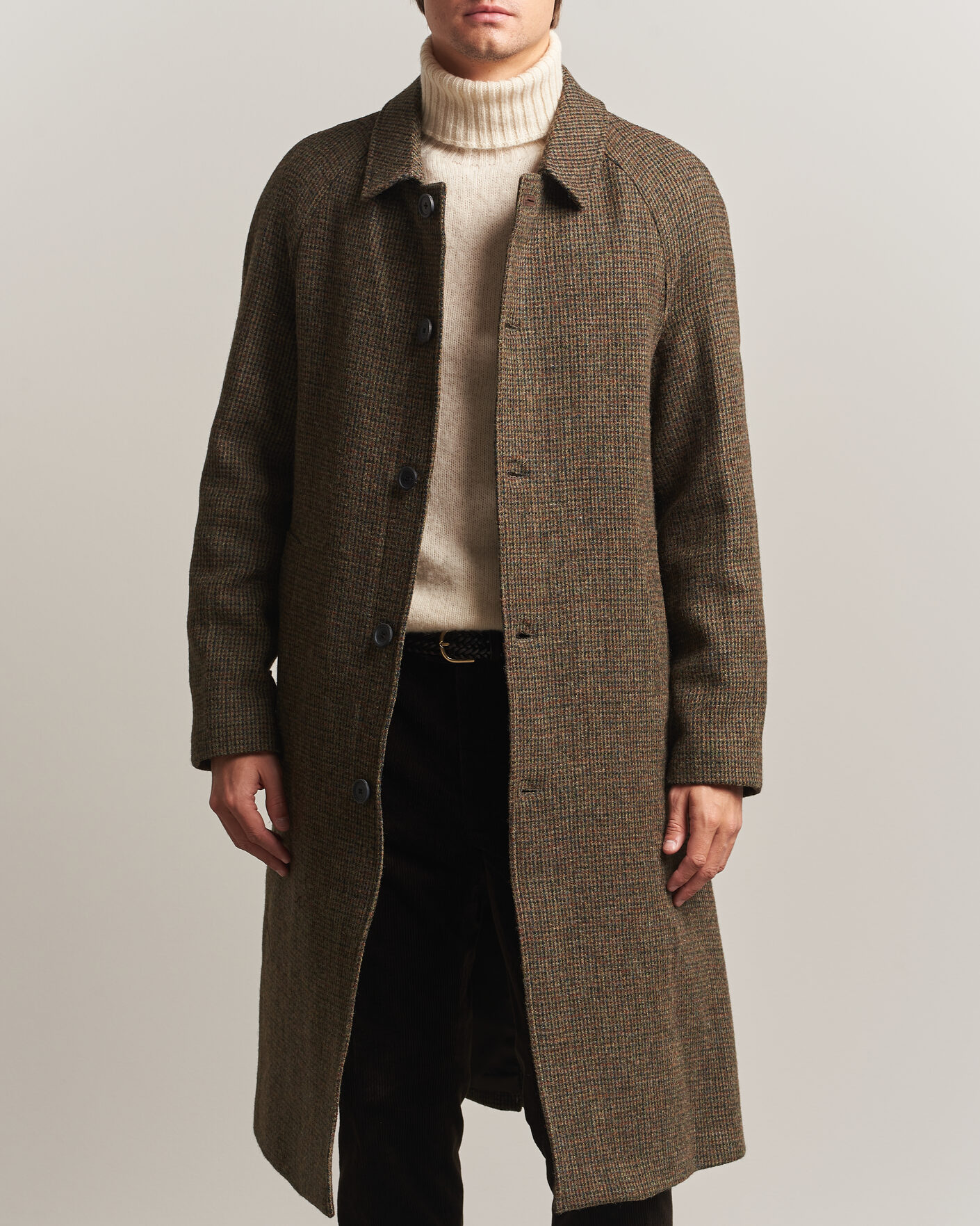 Homme | Manteaux Et Vestes | Walker Slater | Sherlock Harris Tweed Microcheck Coat Amber Brown