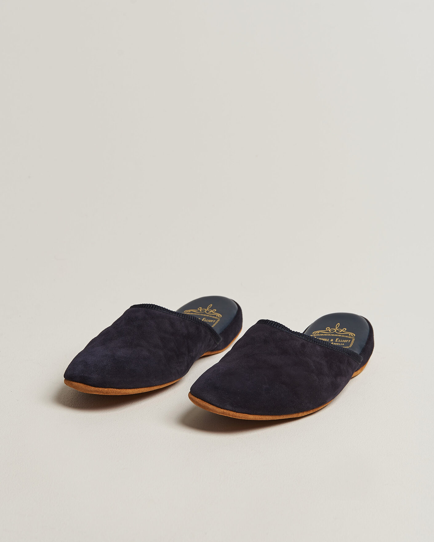 Homme | Sandales Et Mules | Bowhill & Elliott | Mule Slipper Quilt Lining Navy Suede
