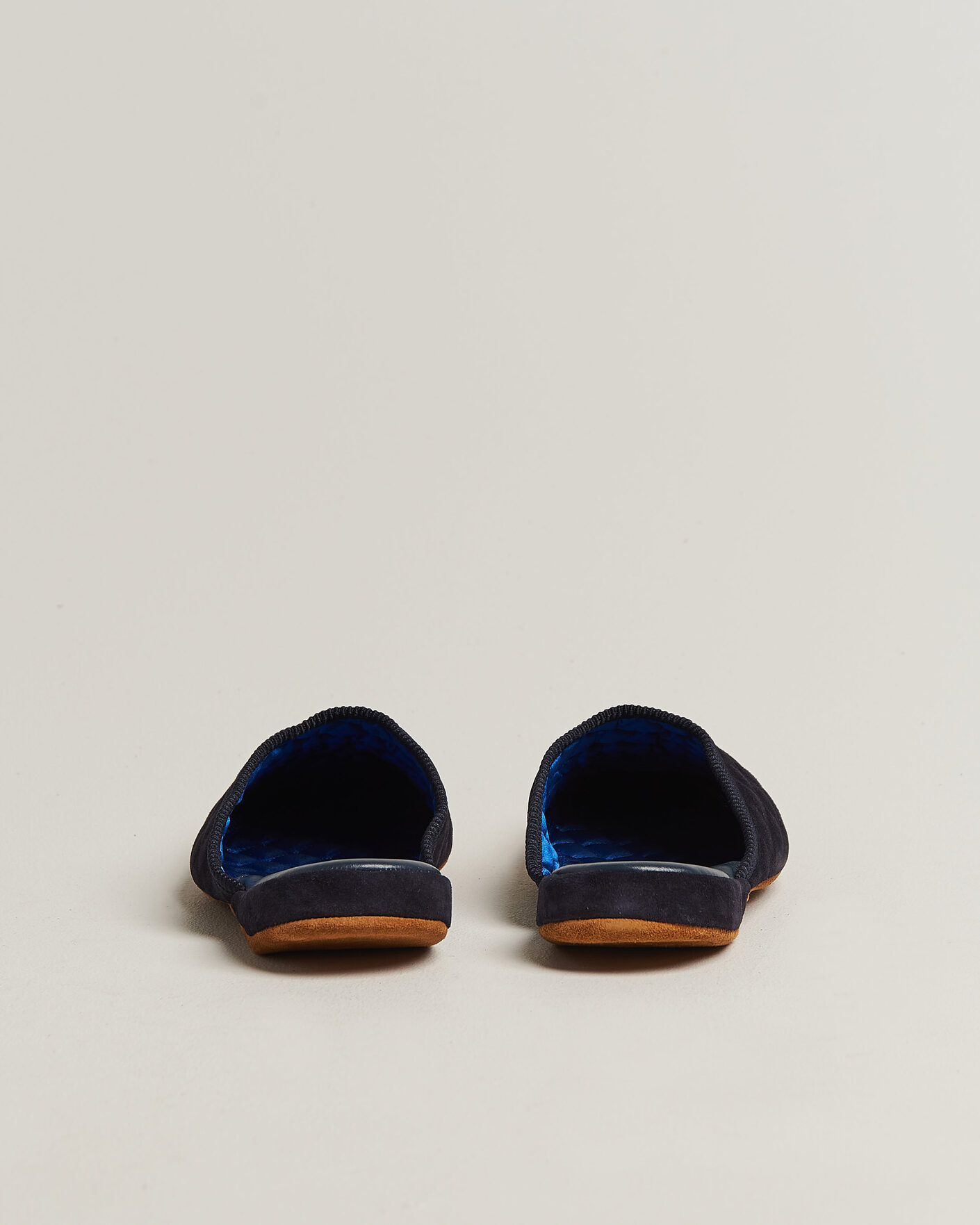 Homme | Sandales Et Mules | Bowhill & Elliott | Mule Slipper Quilt Lining Navy Suede