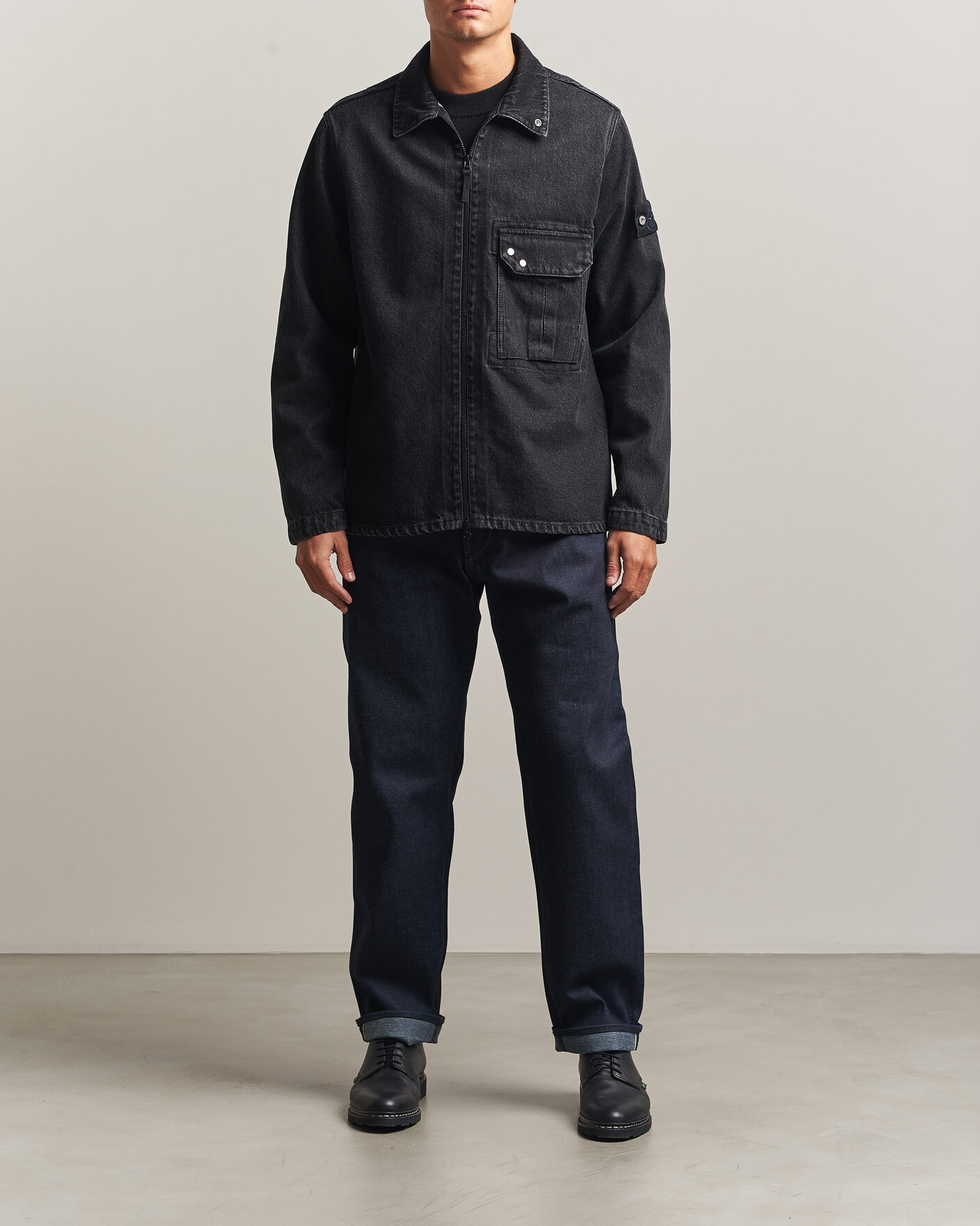 Homme | Jeans | Stone Island | Regular Straight Fit Selvedge Jeans Blue Raw