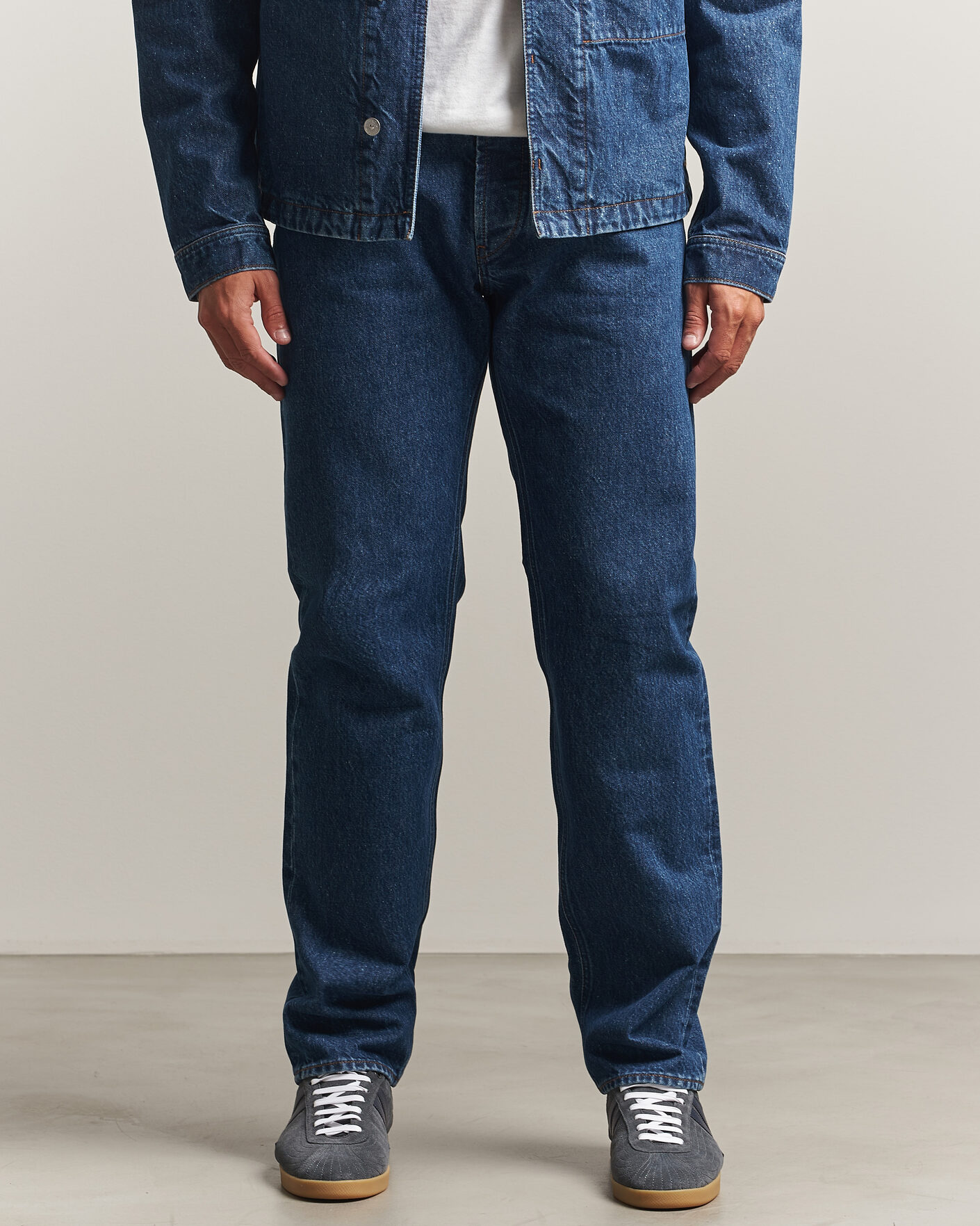 Homme | Jeans | Stone Island | Regular Straight Fit Indigo Jeans Blue Medium Wash