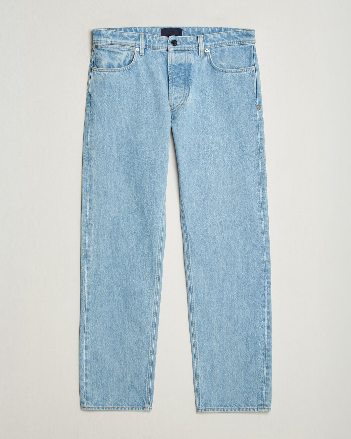 Homme | Jeans | Stone Island | Regular Straight Fit Indigo Jeans Blue Light Wash