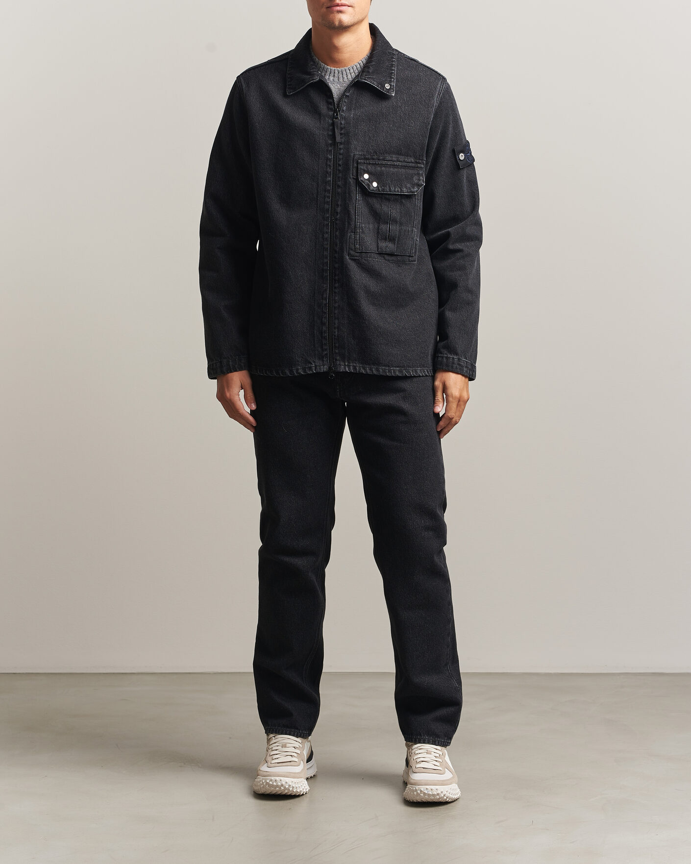 Homme | Jeans | Stone Island | Regular Straight Fit Jeans Black Medium Wash