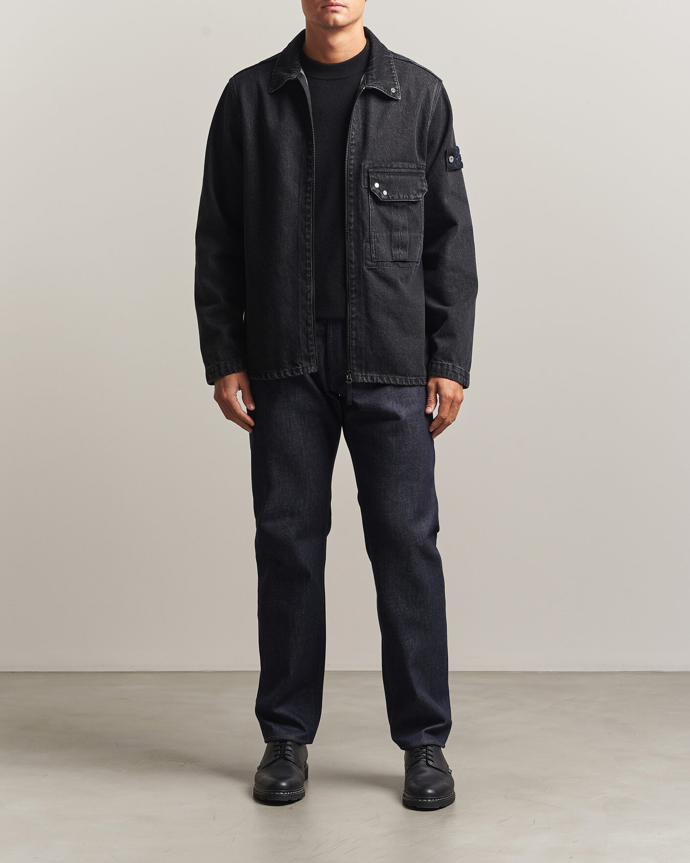 Homme | Jeans | Stone Island | Regular Straight Fit Indigo Jeans Blue Raw