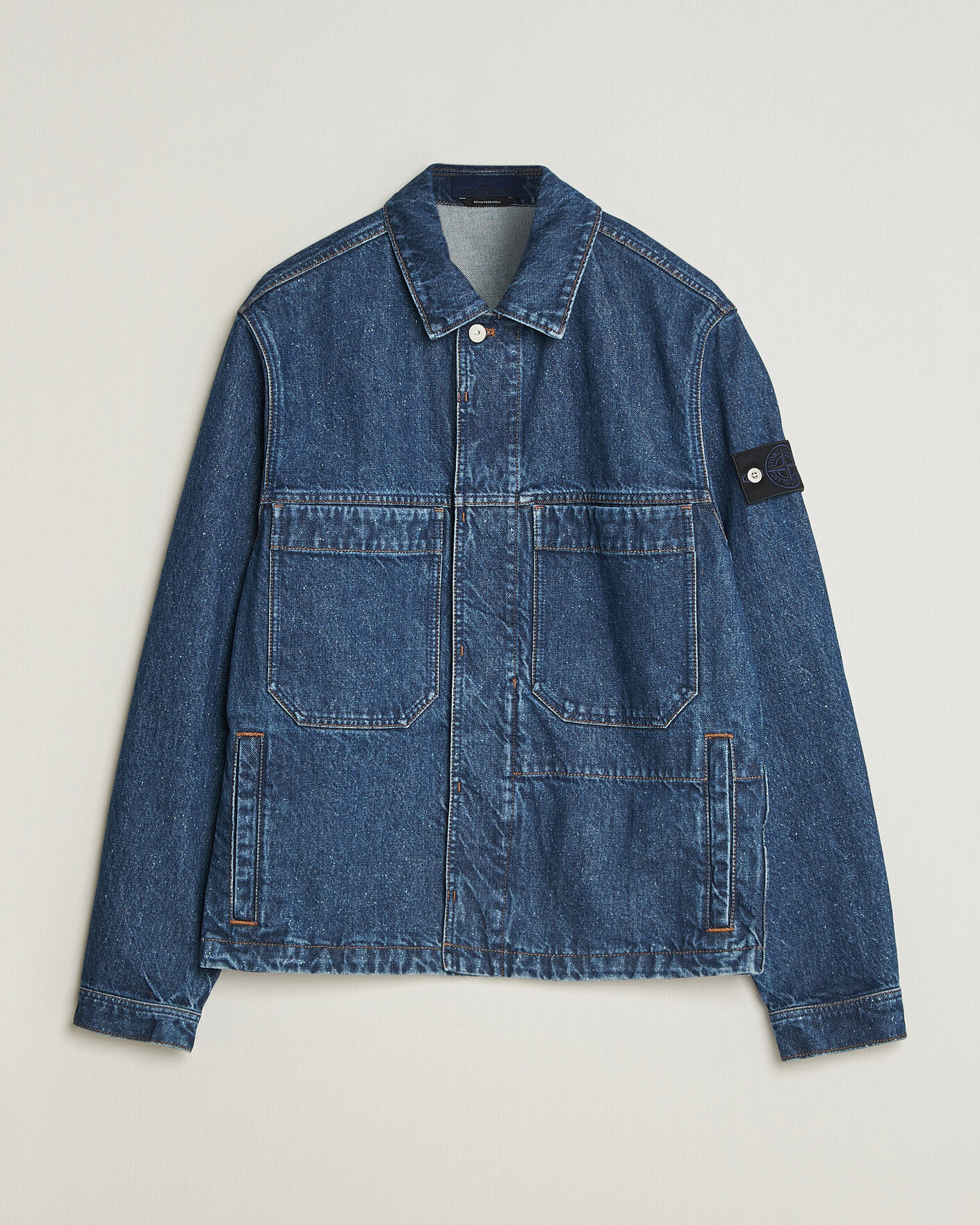 Homme | Manteaux Et Vestes | Stone Island | Indigo Denim Coach Jacket Blue Medium Wash