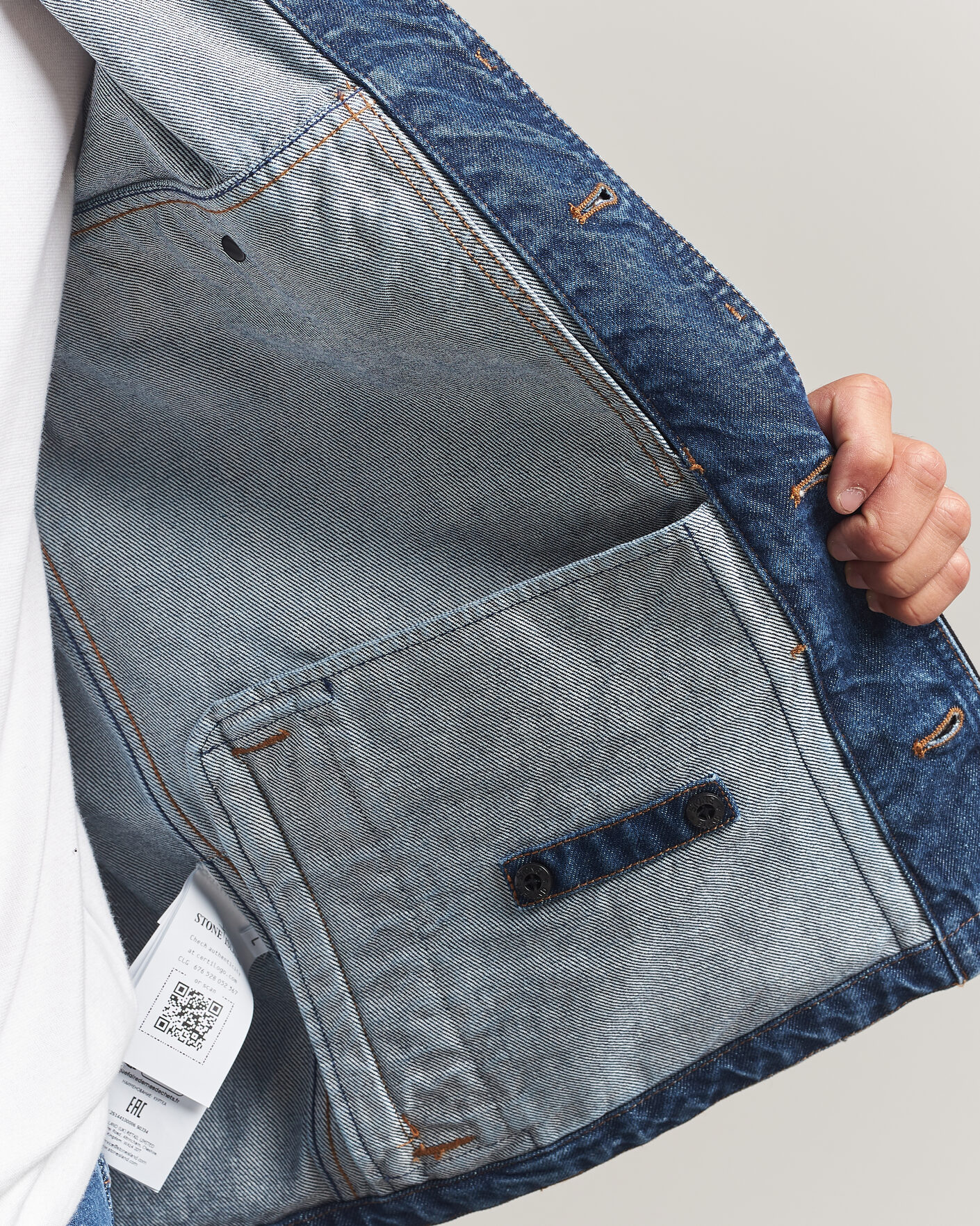 Homme | Manteaux Et Vestes | Stone Island | Indigo Denim Coach Jacket Blue Medium Wash