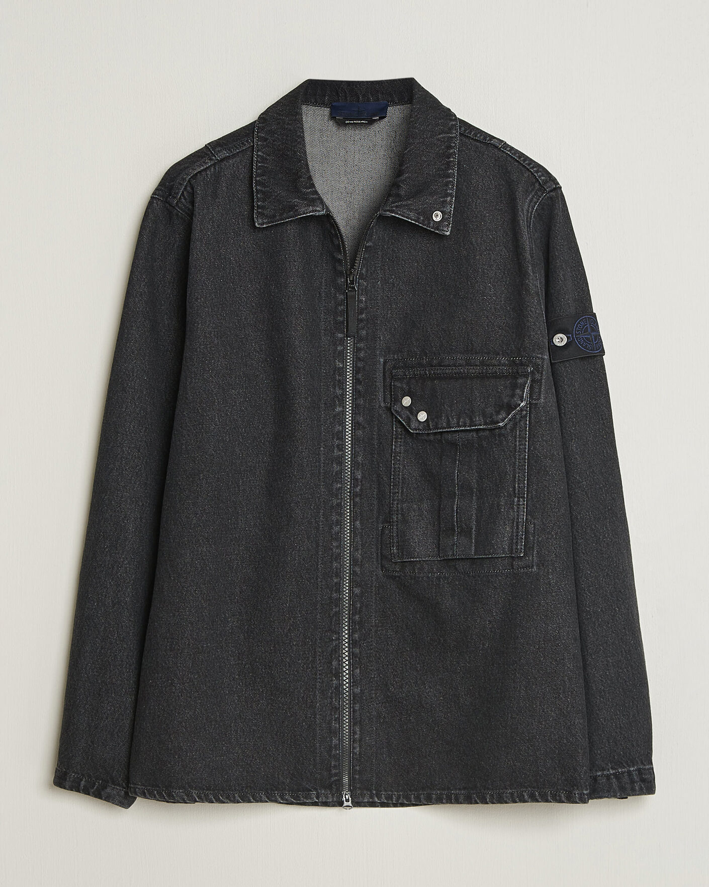 Homme | Chemises | Stone Island | Denim Overshirt Black Medium Wash