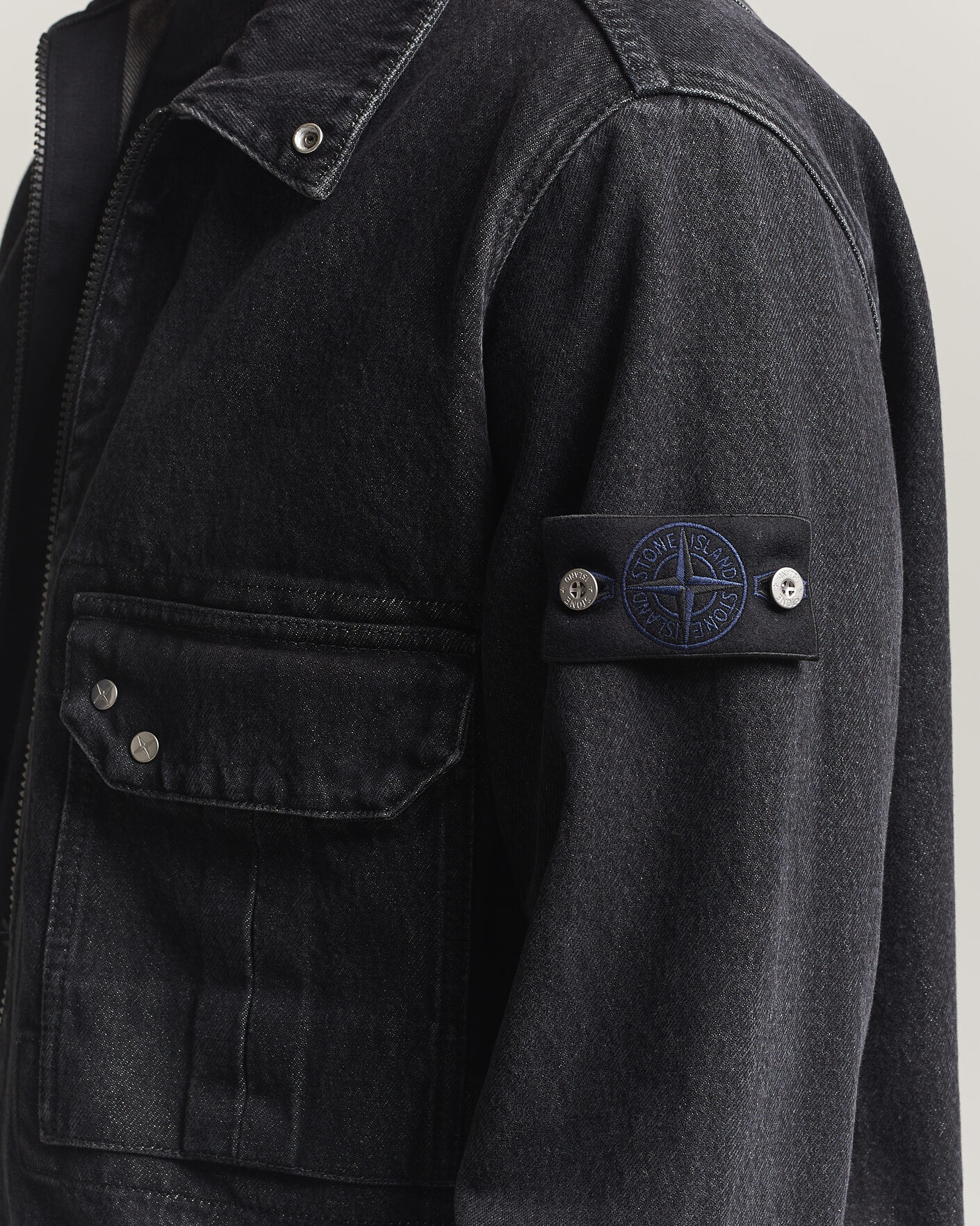 Homme | Chemises | Stone Island | Denim Overshirt Black Medium Wash
