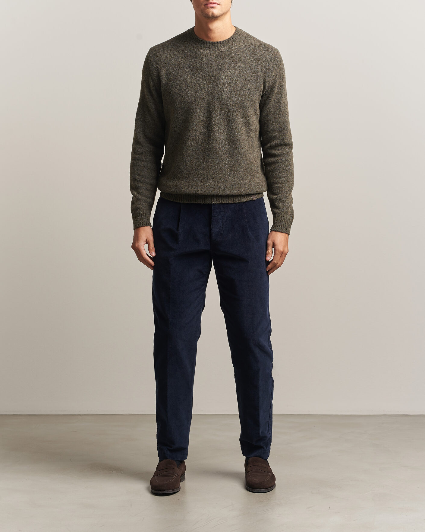Homme | Pulls Et Tricots | Zanone | Wool Boucle Crew Neck Forest Green
