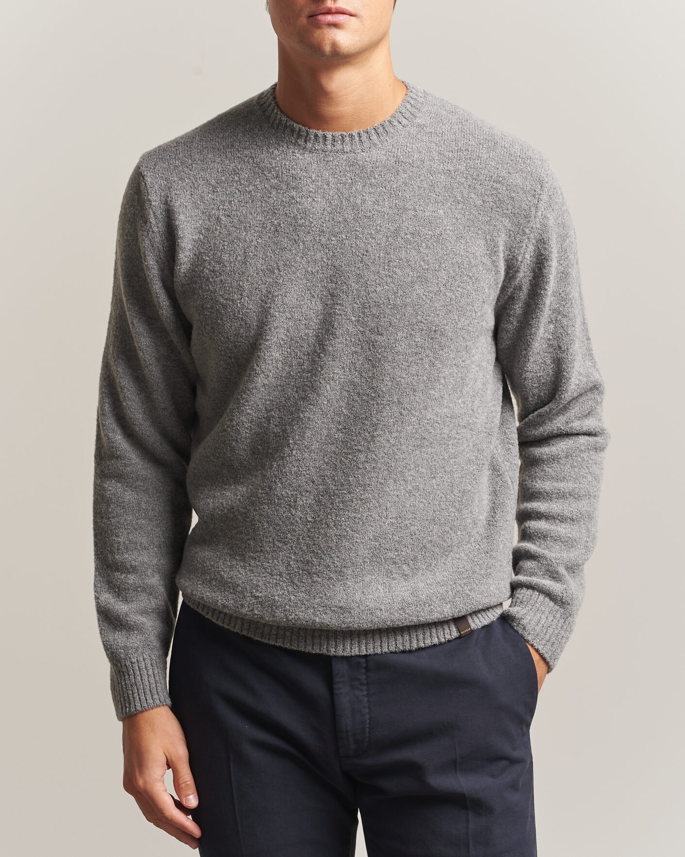 Homme | Pulls Et Tricots | Zanone | Wool Boucle Crew Neck Grey Melange