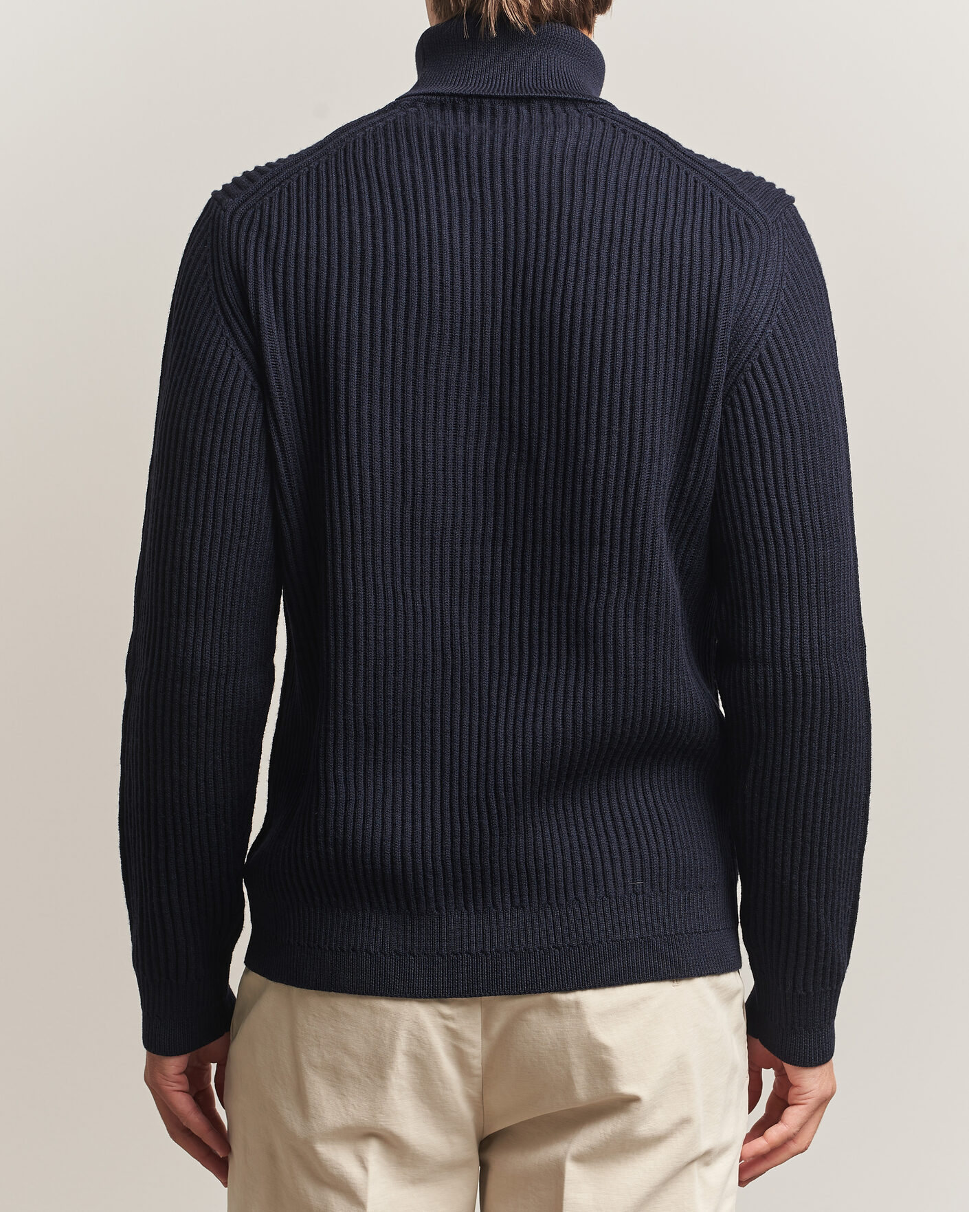 Homme | Pulls Et Tricots | Zanone | Fishermans Rib Rollneck Navy