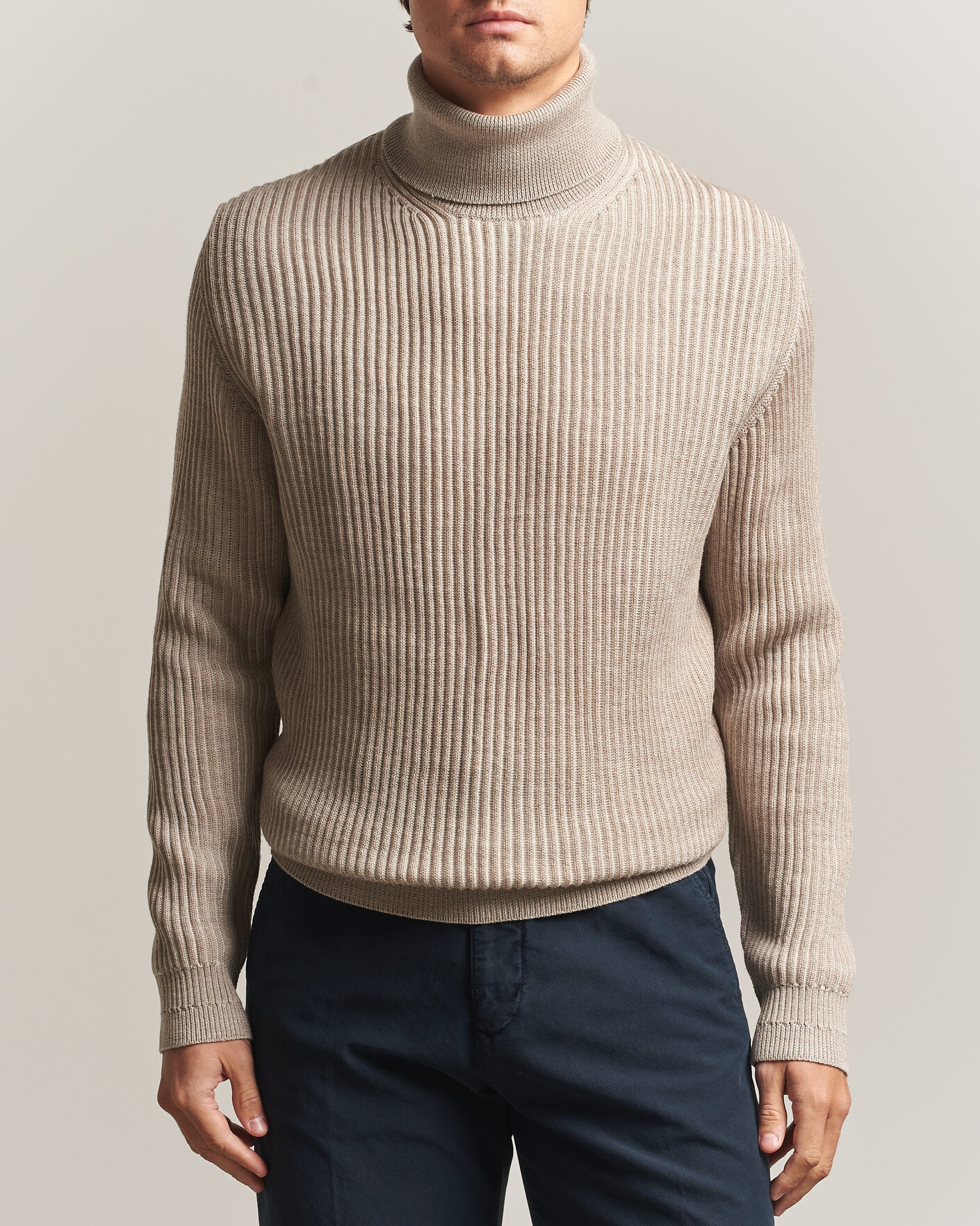 Homme | Pulls Et Tricots | Zanone | Fishermans Rib Rollneck Beige