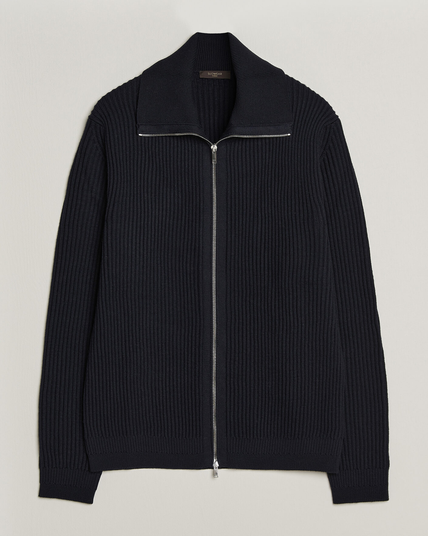 Homme | Pulls Et Tricots | Zanone | Fishermans Rib Full Zip Cardigan Navy