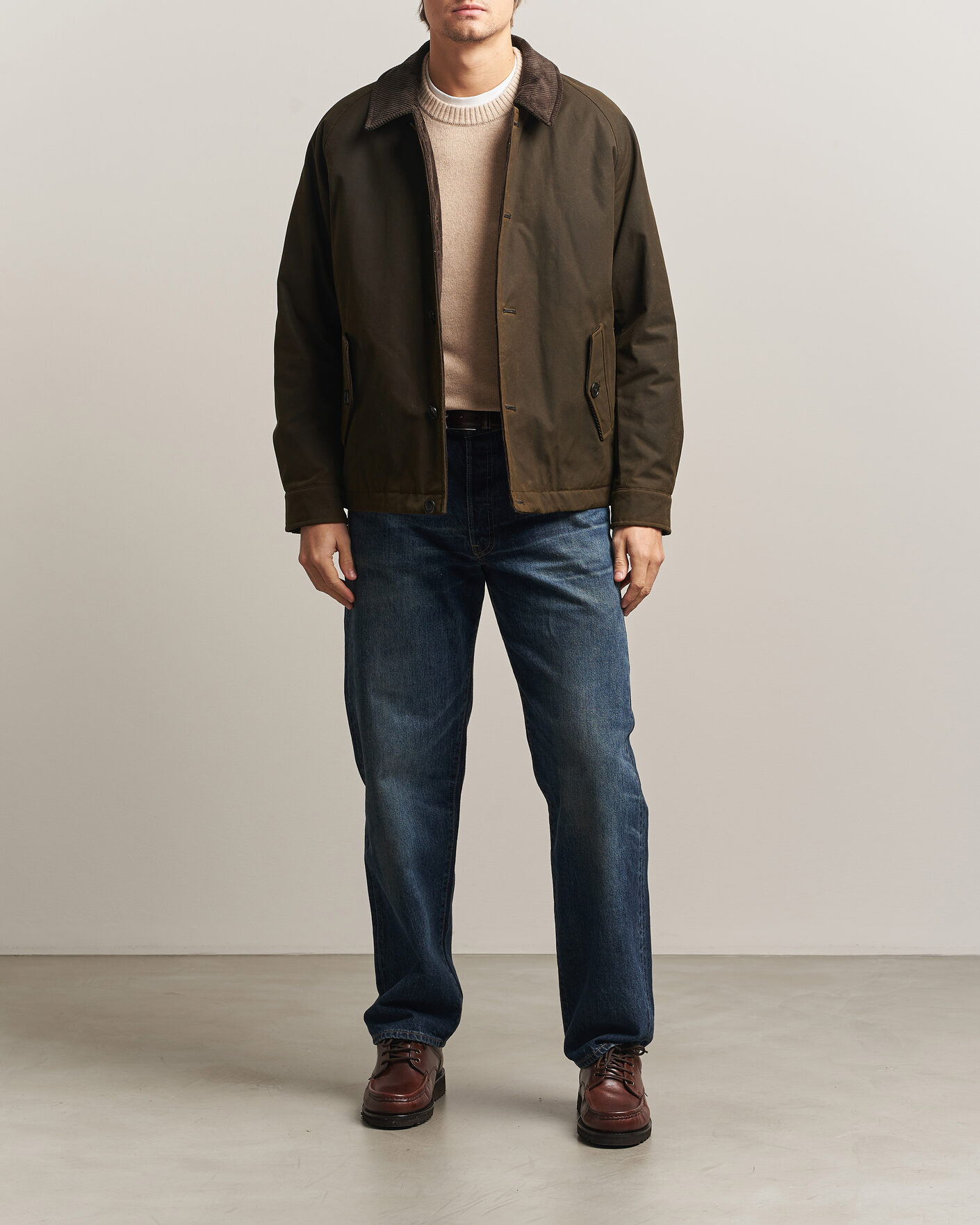 Homme | Manteaux Et Vestes | Baracuta | Waxed Sherling Lined Deck Jacket Deep Moss