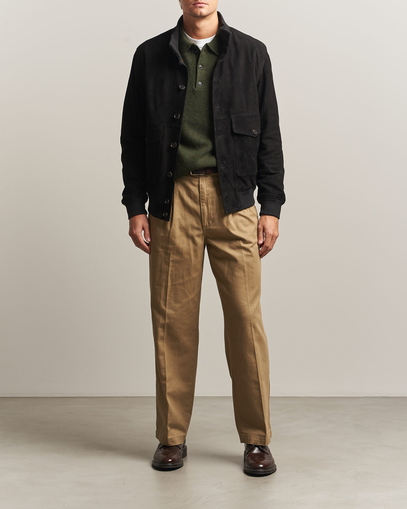 Homme | Manteaux Et Vestes | Baracuta | Suede Blouson Jacket Black