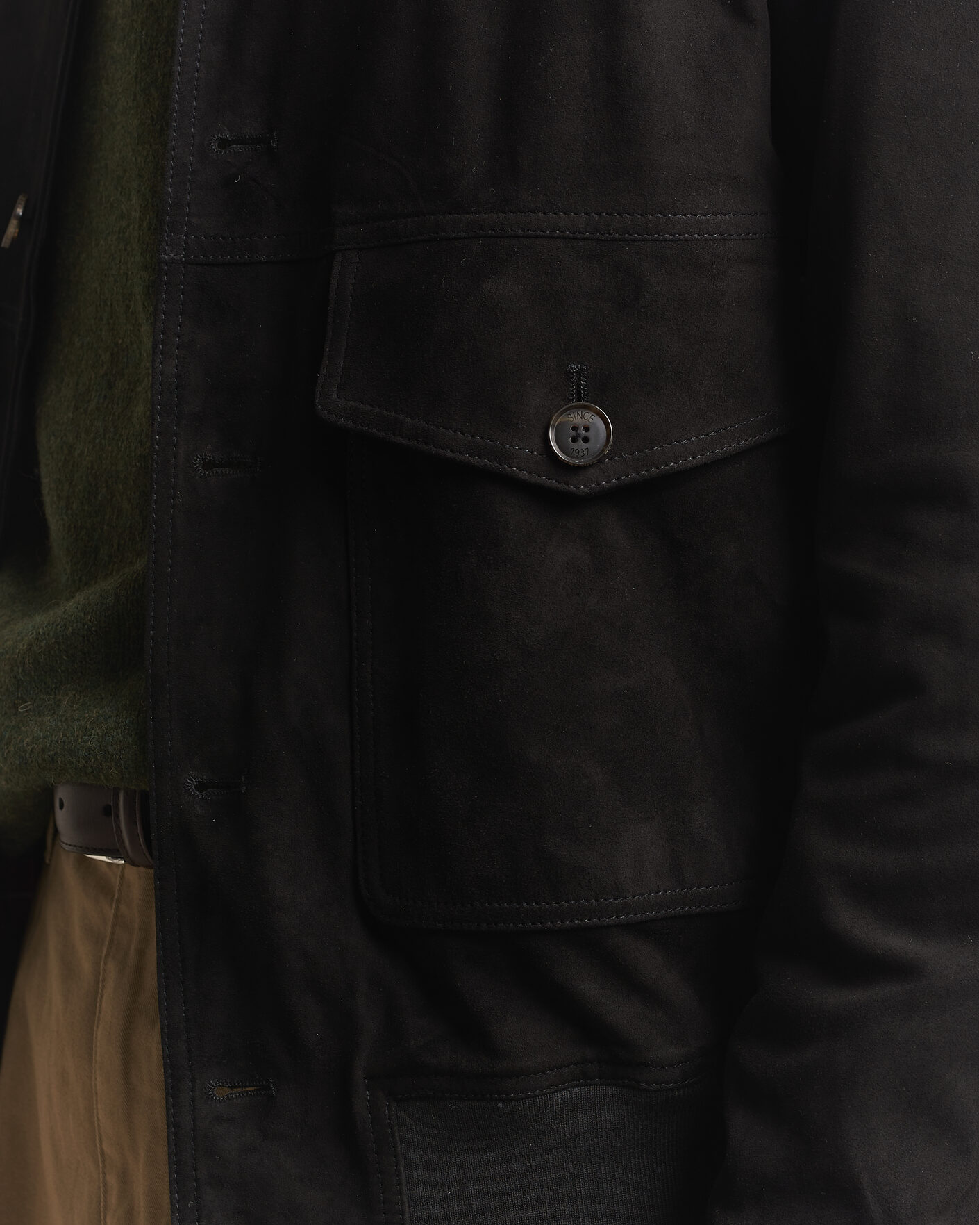 Homme | Manteaux Et Vestes | Baracuta | Suede Blouson Jacket Black